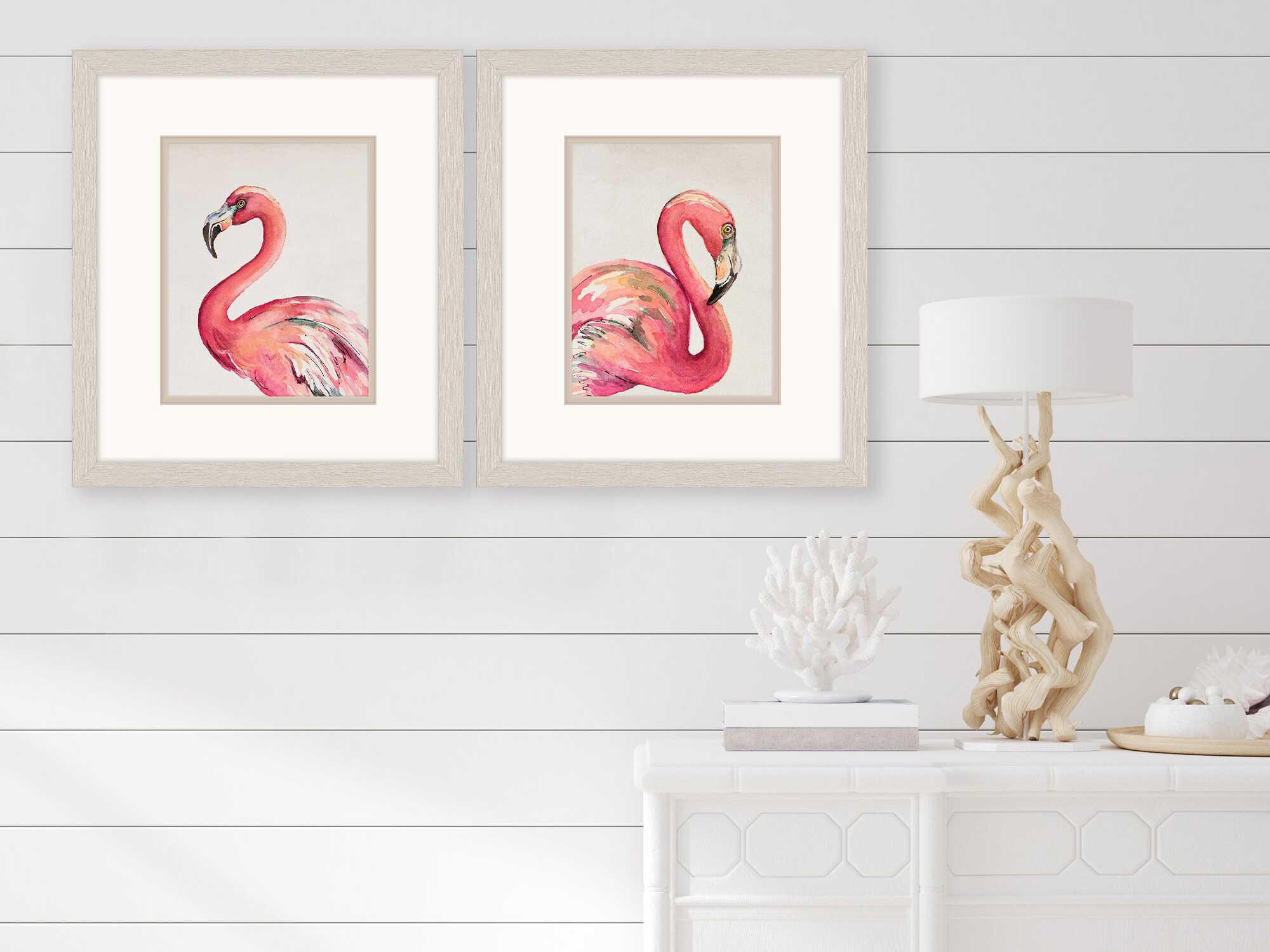 Paragon Watercolor Flamingo Wall Art Set of 2