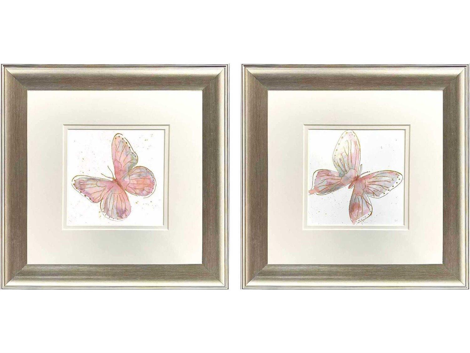 Paragon Animals Blush Butterfly Wall Art Set of 2