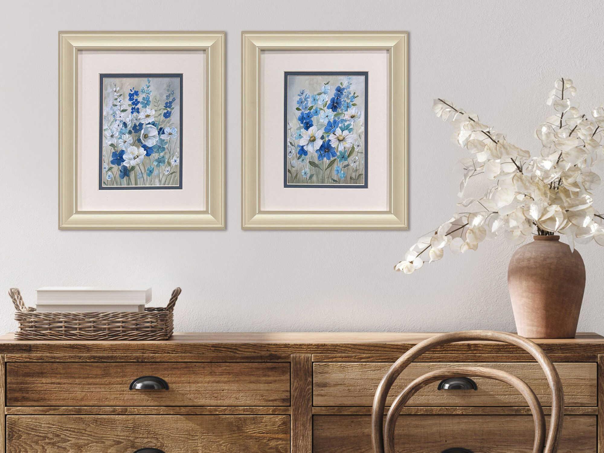 Paragon Florals Blue Garden Wall Art Set of 2
