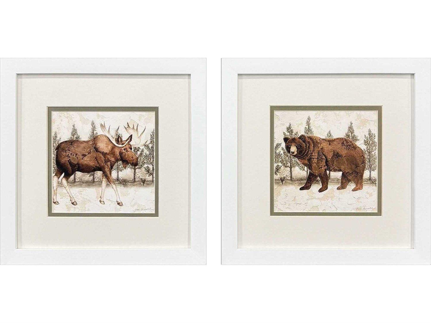 Paragon Animals Lodge Moose Bear Wall Art Set of 2