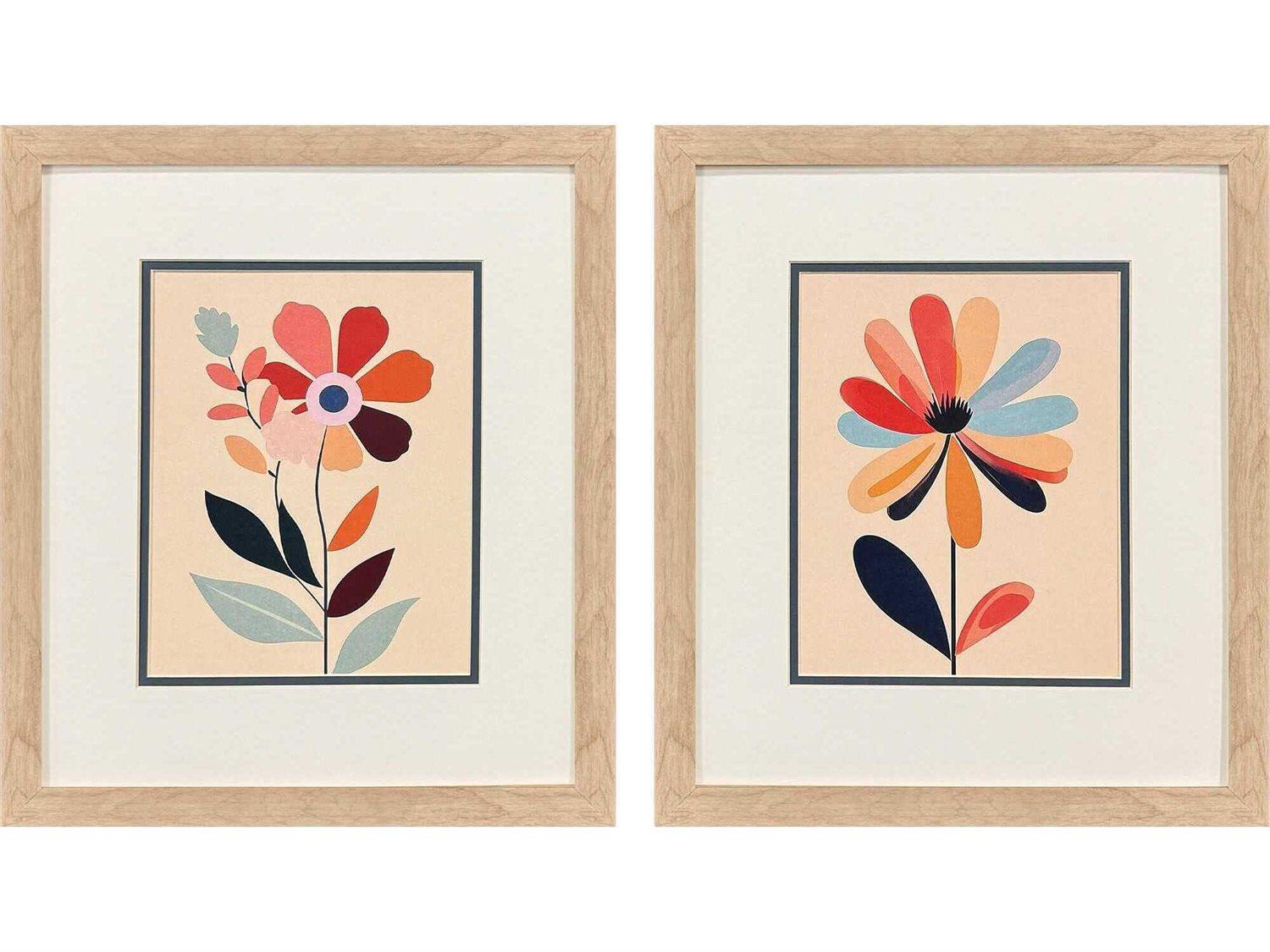 Paragon Florals Comfort Flowers-II Wall Art Set of 2