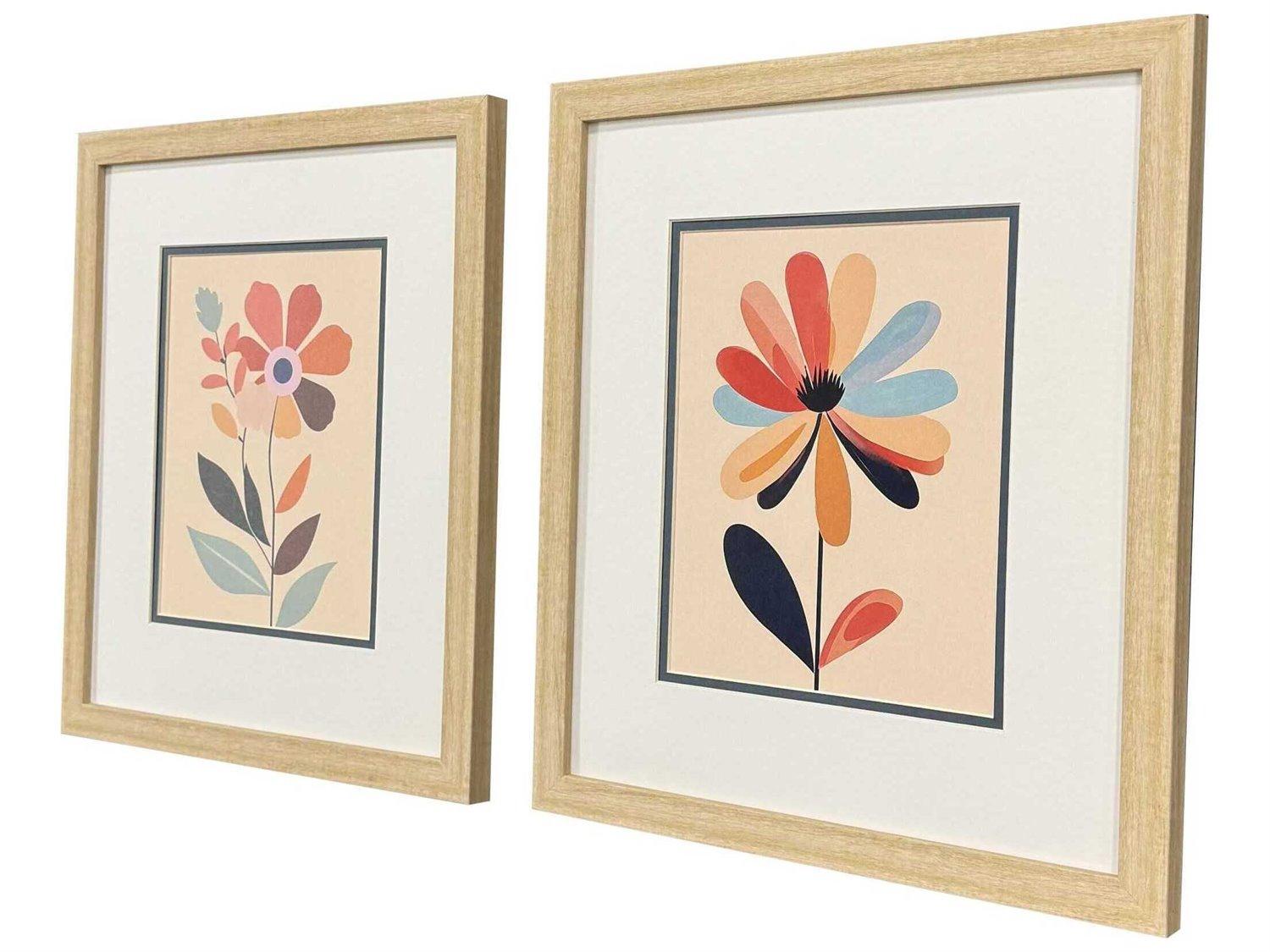 Paragon Florals Comfort Flowers-II Wall Art Set of 2