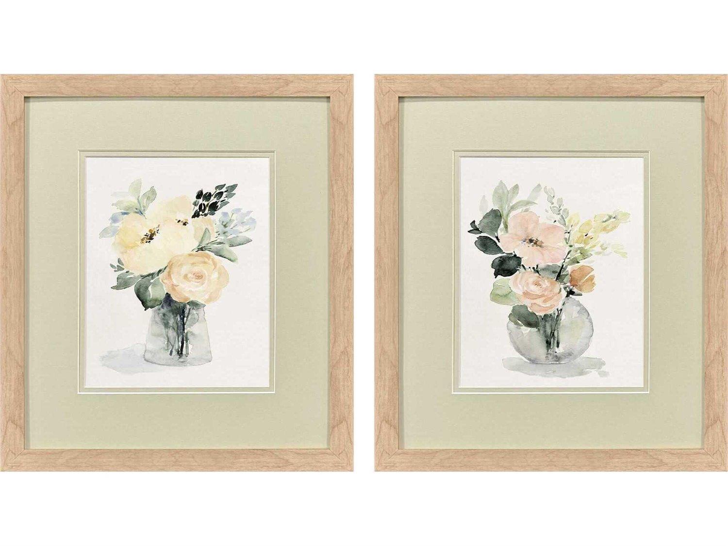 Paragon Florals Creamy Blooms Wall Art Set of 2