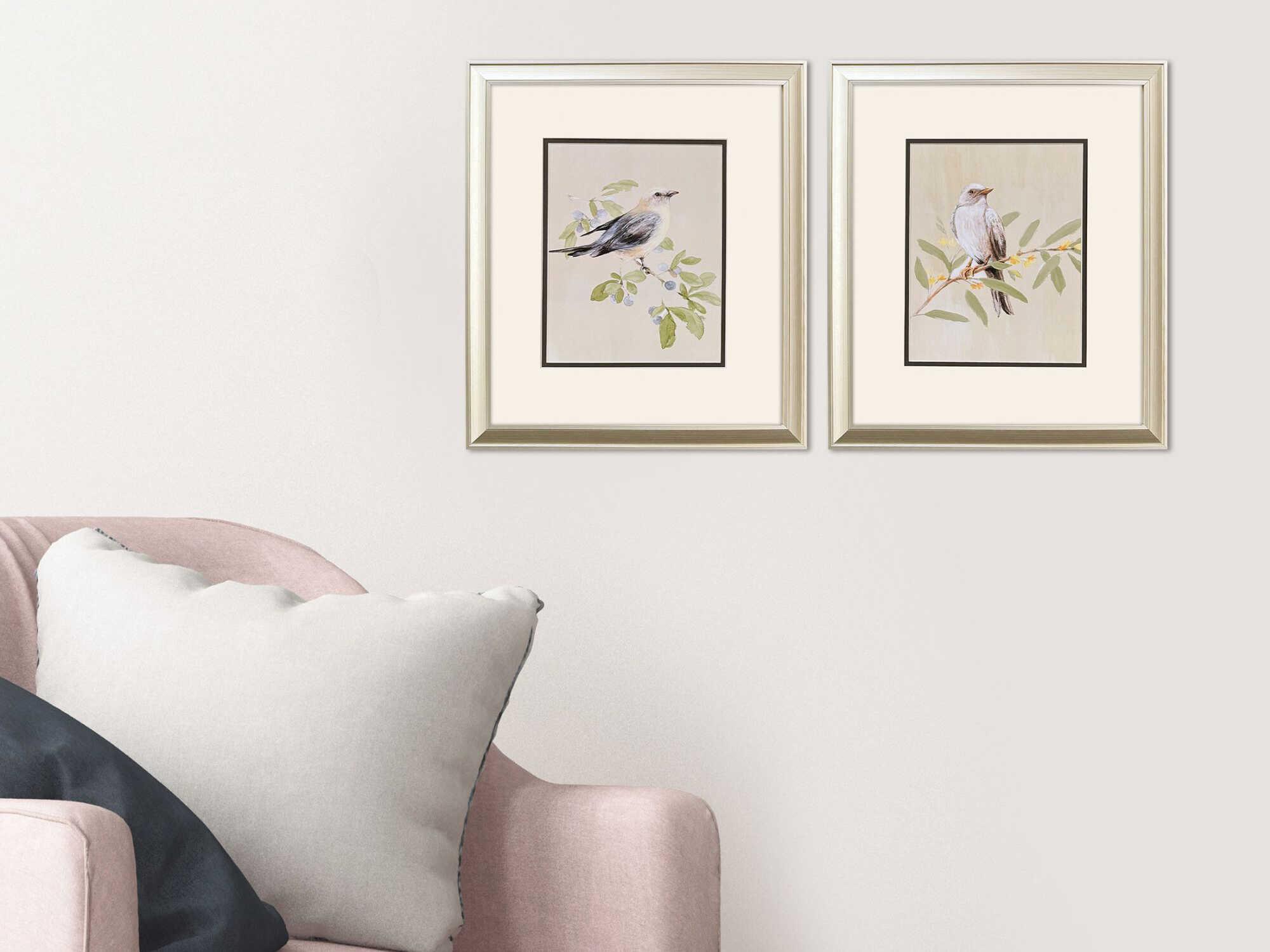 Paragon Animals Botanical Birds Wall Art Set of 2