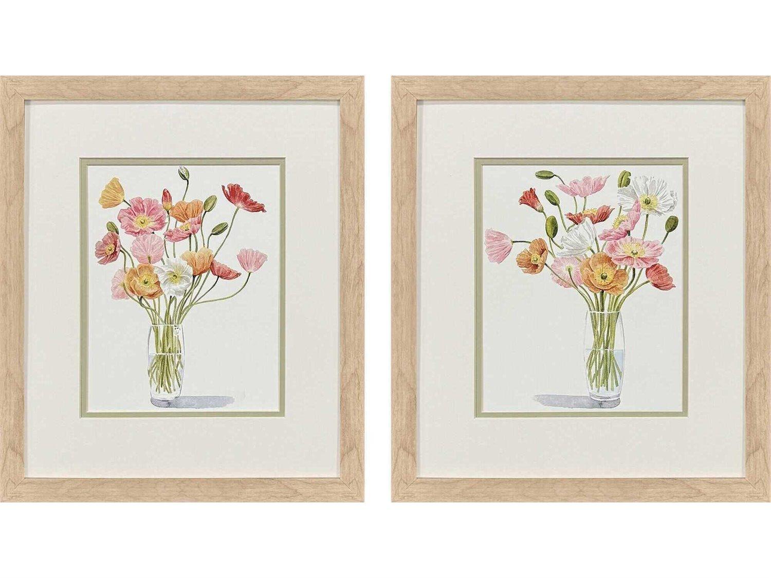 Paragon Florals Wiry Poppies Wall Art Set of 2