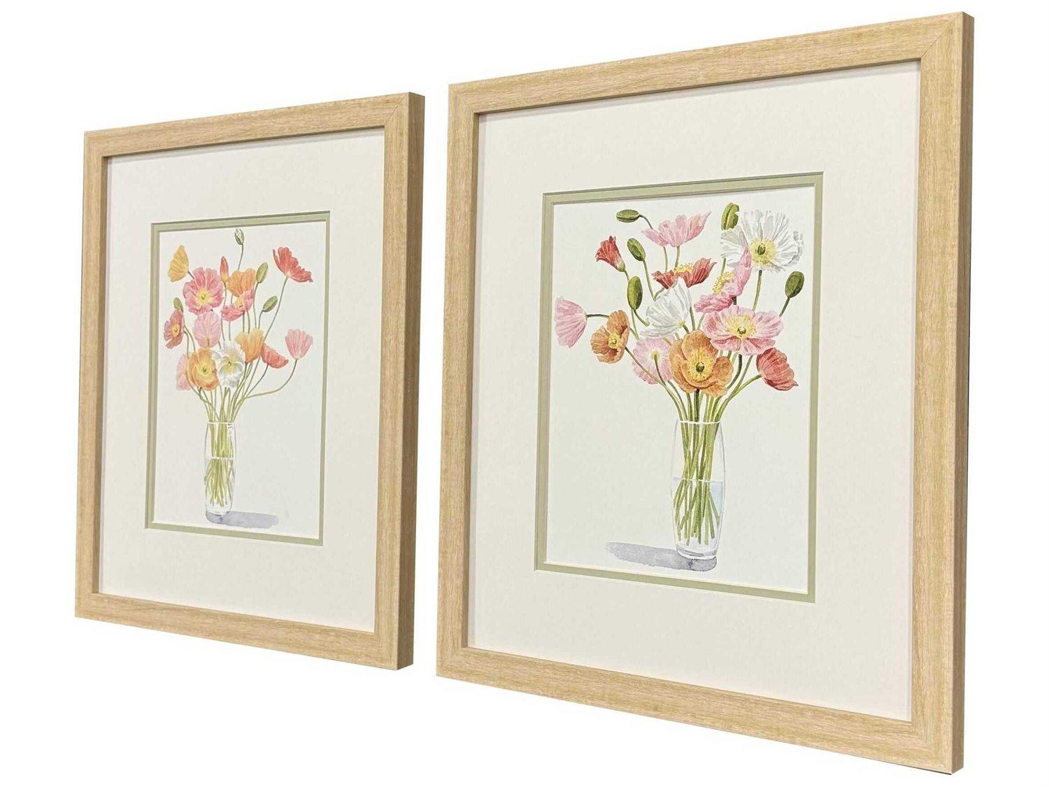 Paragon Florals Wiry Poppies Wall Art Set of 2