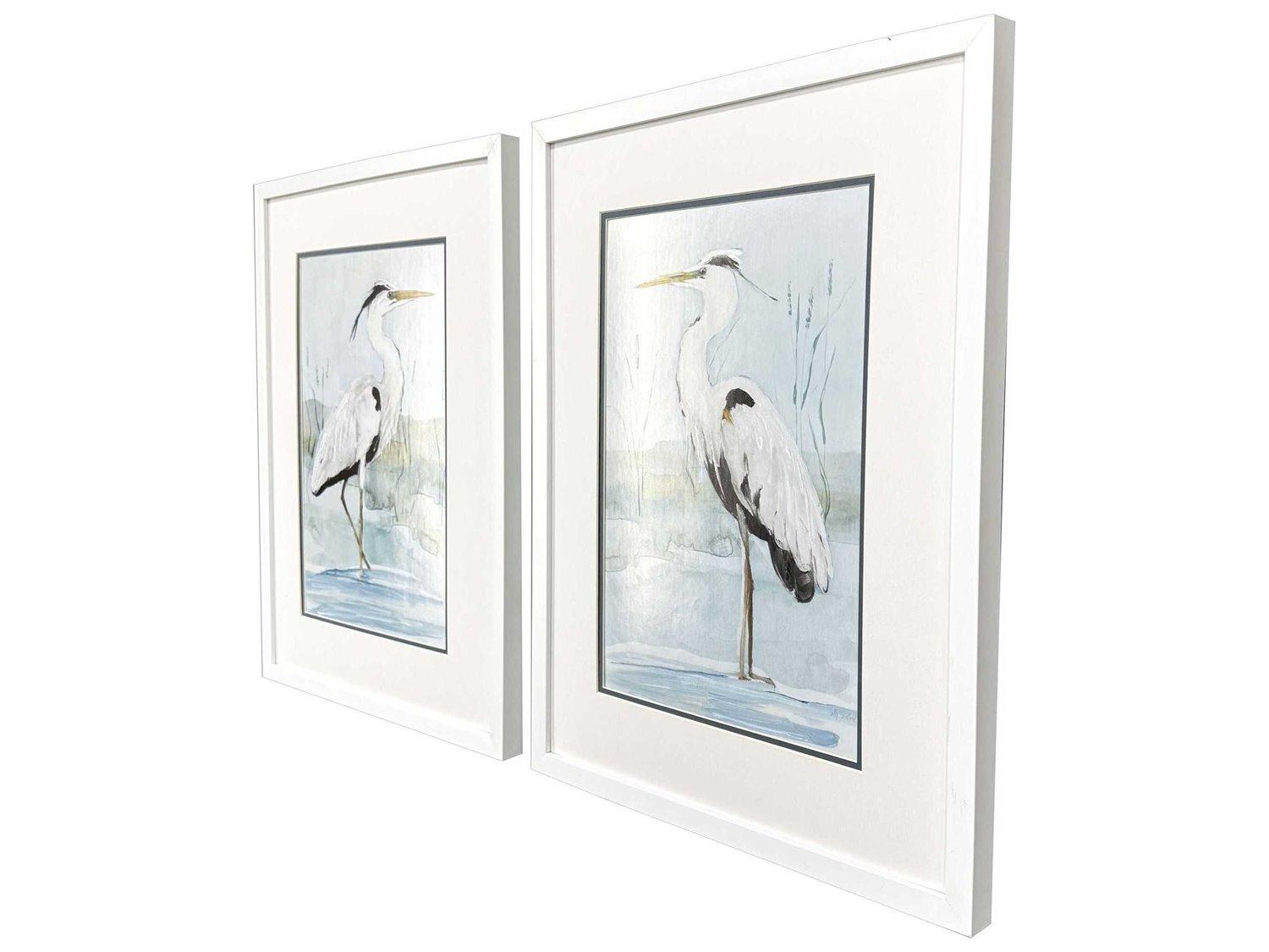 Paragon Animals Heron on Blue Wall Art Set of 2