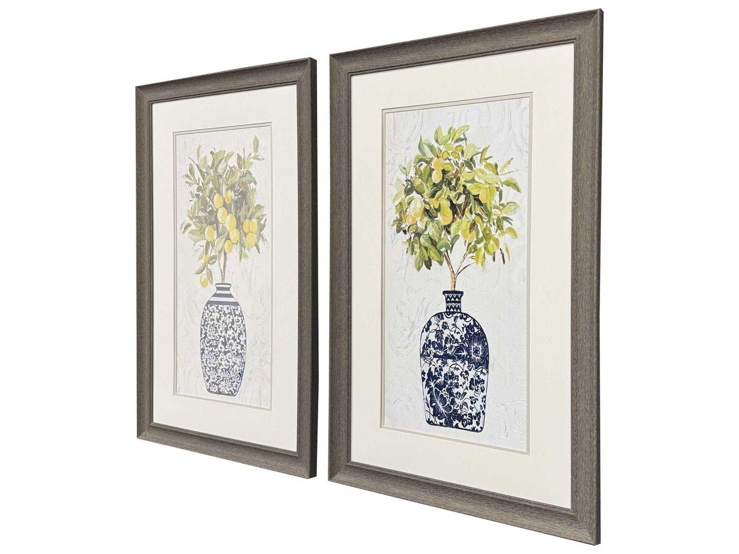 Paragon Florals Lemon Tree Pot Wall Art Set of 2