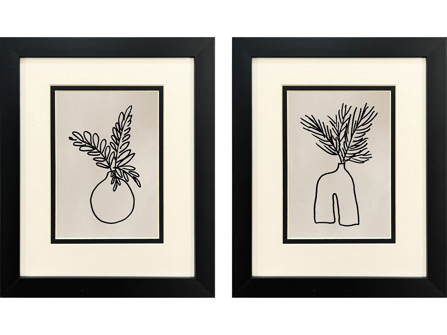 Paragon Simple Leaves II Framed Art - Set of 2