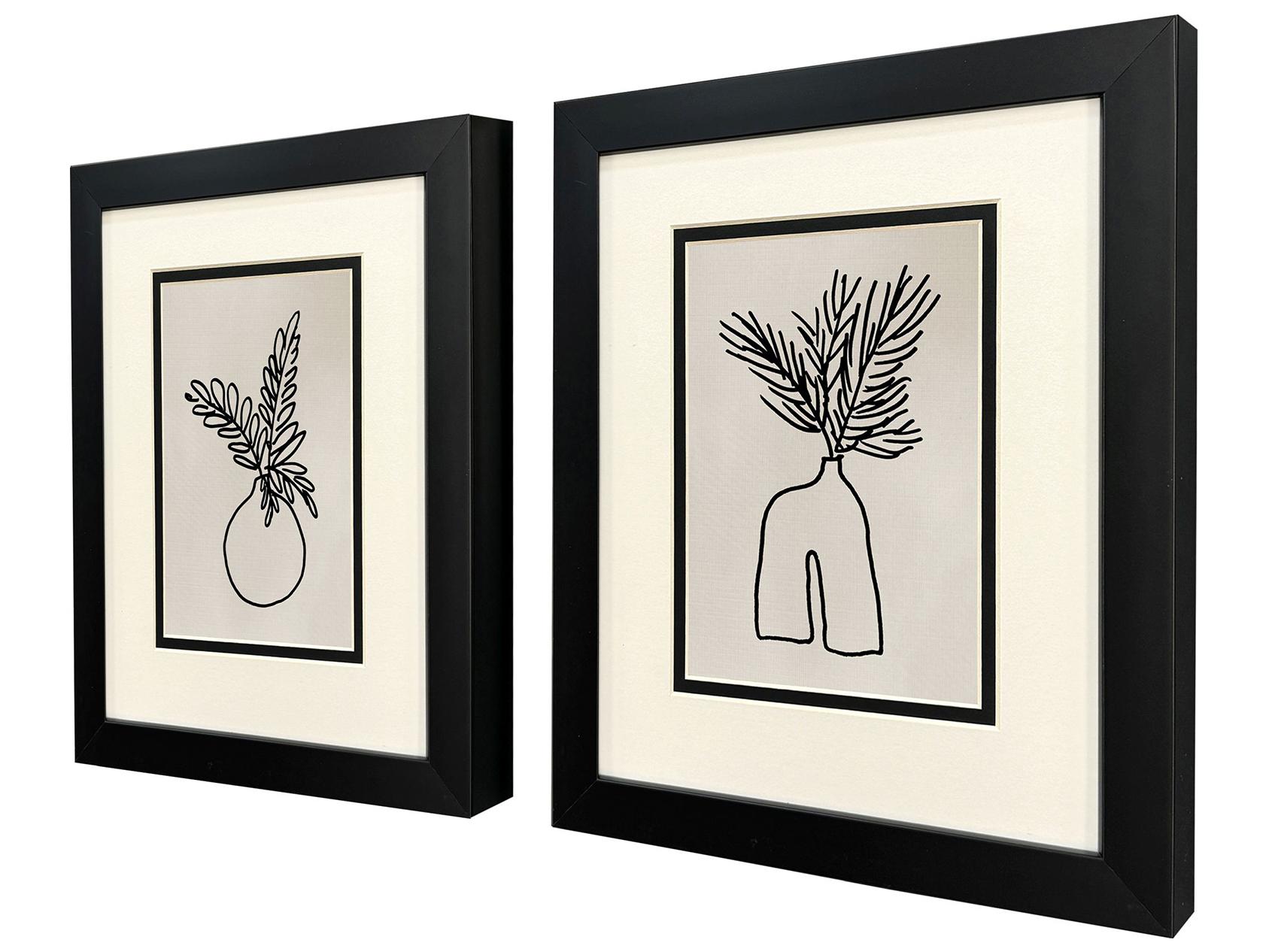 Paragon Simple Leaves II Framed Art - Set of 2