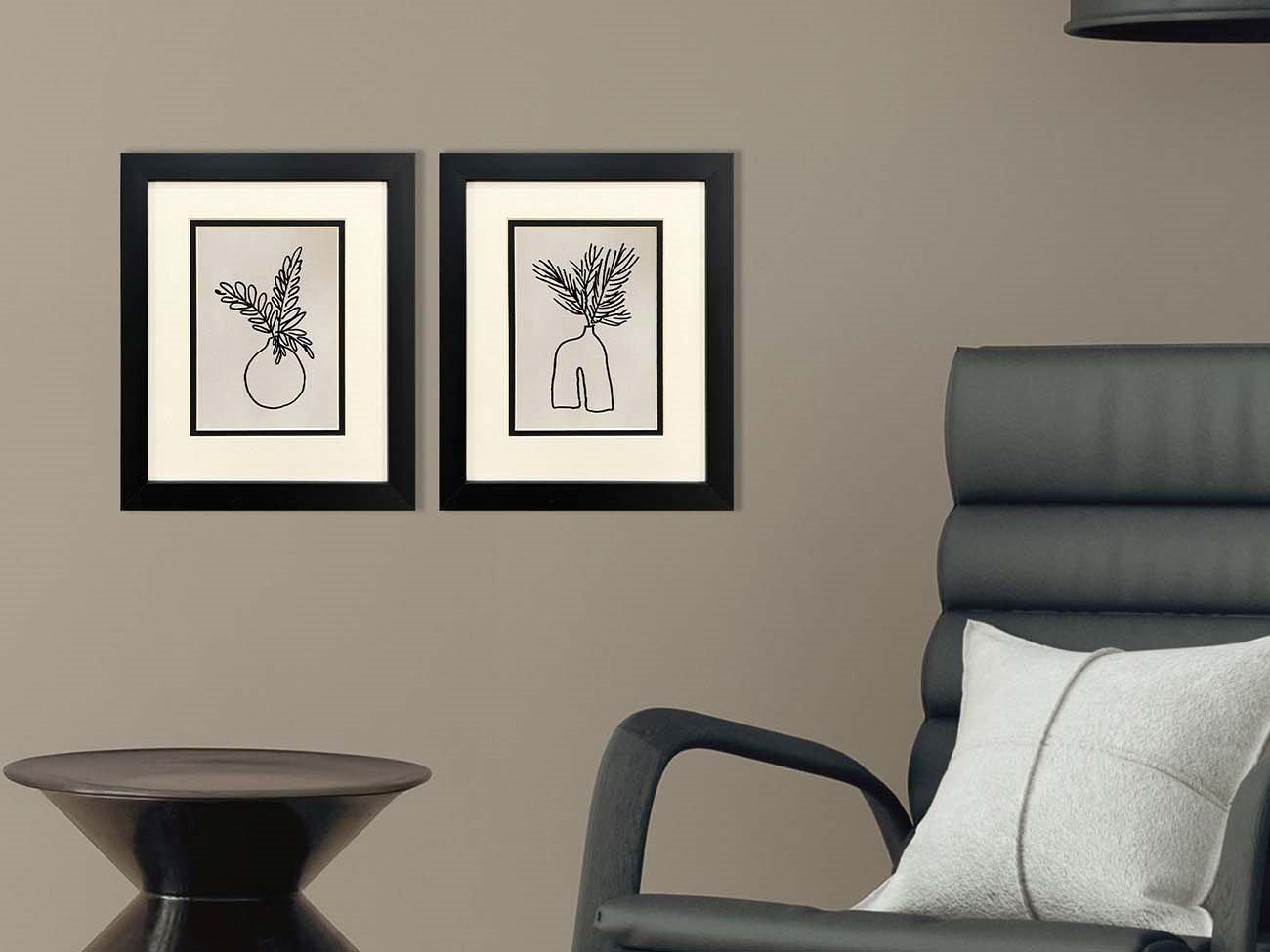 Paragon Simple Leaves II Framed Art - Set of 2