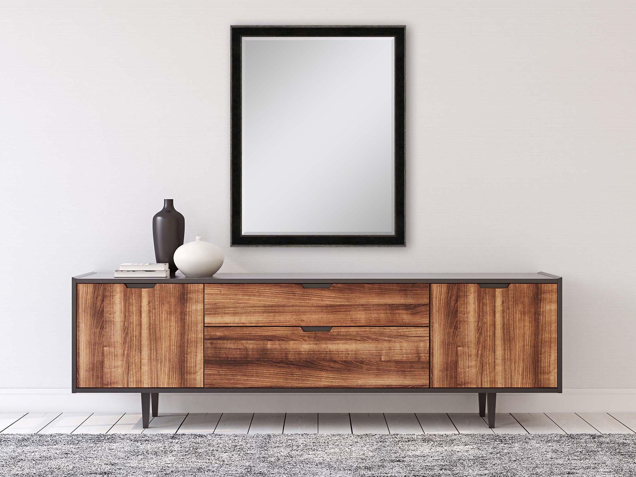 Paragon 535 Mirror Group Black Metallic Silvered Wall Rectangular Mirror