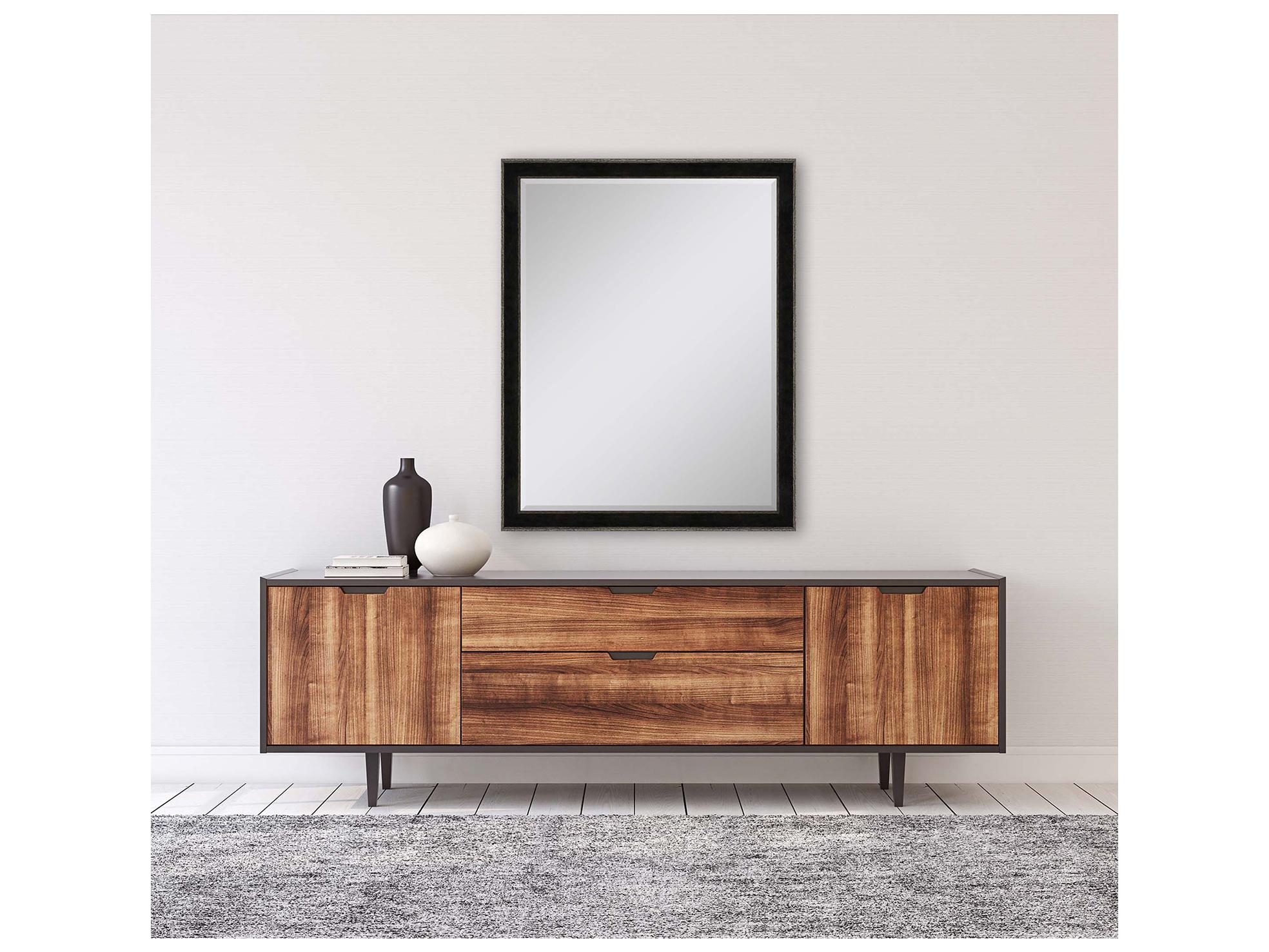 Paragon 535 Mirror Group Black Metallic Silvered Wall Rectangular Mirror