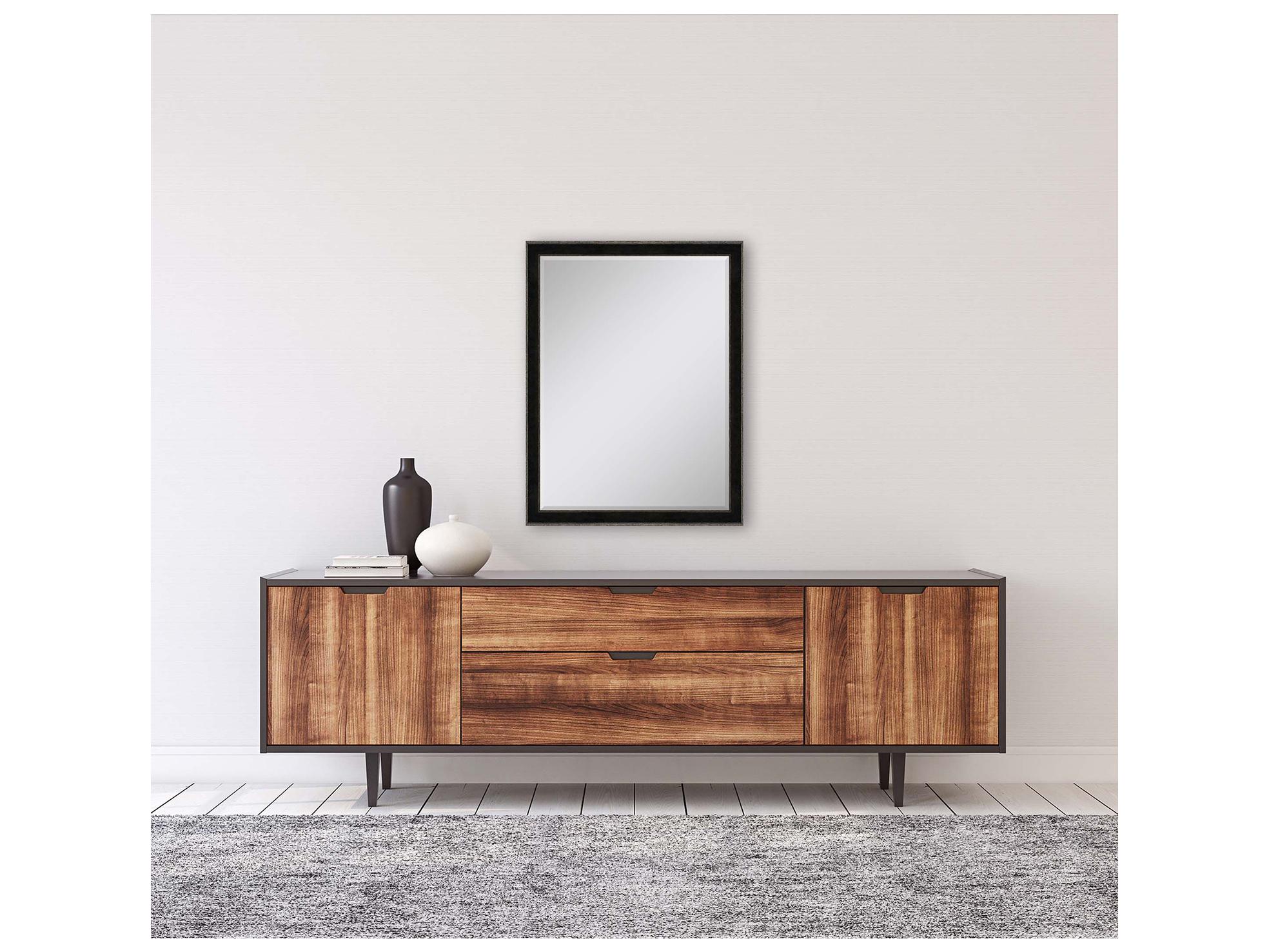 Paragon 535 Mirror Group Black Metallic Silvered Wall Rectangular Mirror