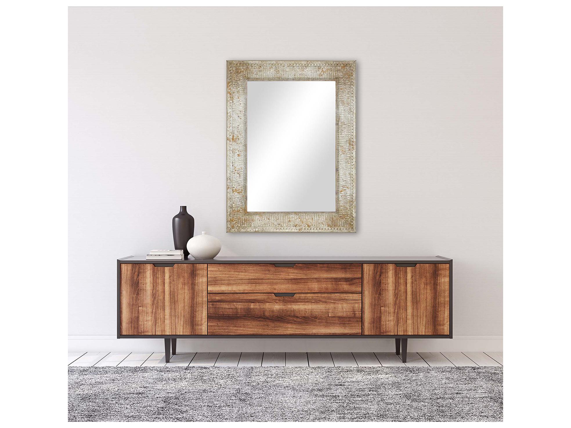 Paragon Discovery Neutral Metallic Silvered Wall Mirror Rectangular