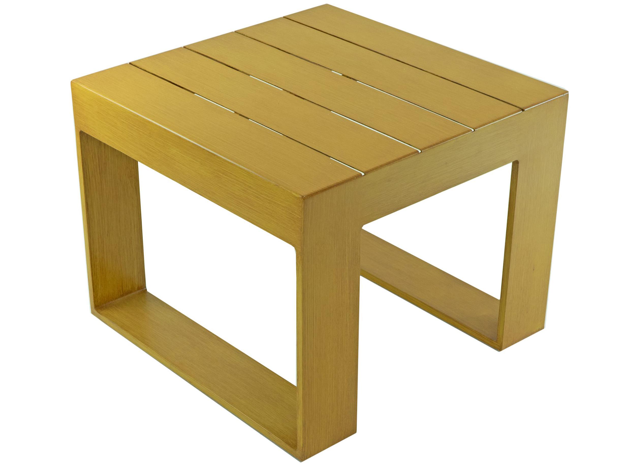 Axcess Inc Hampton Square Patio End Table in Faux Teak