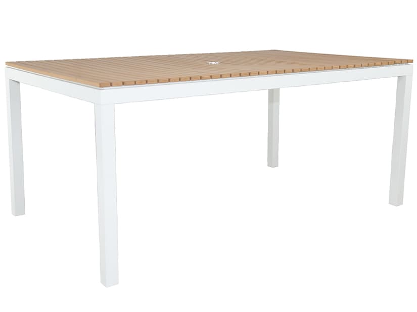 Axcess Inc Riviera Rectangular Outdoor Patio Dining Table White