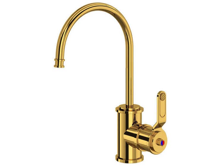 Perrin and Rowe Armstrong Unlacquered Brass Hot Water and Kitchen Filter Faucet