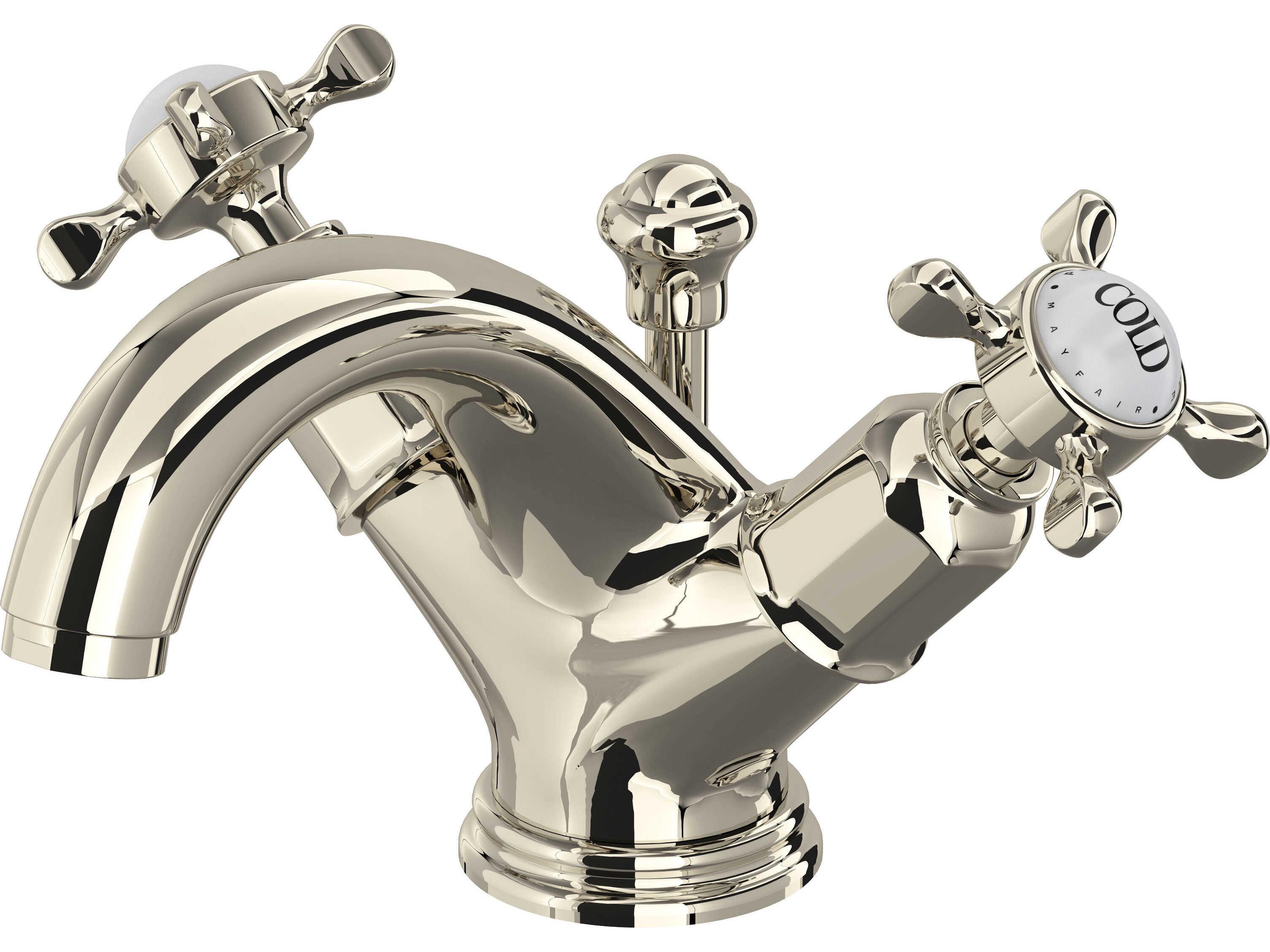 Perrin and Rowe Edwardian Polished Nickel Two Handle Lavatory Faucet