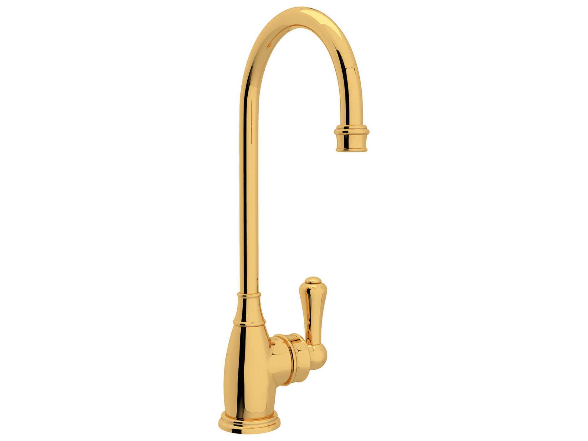 Perrin and Rowe Georgian Era Unlacquered Brass Bar/Food Prep Kitchen Faucet