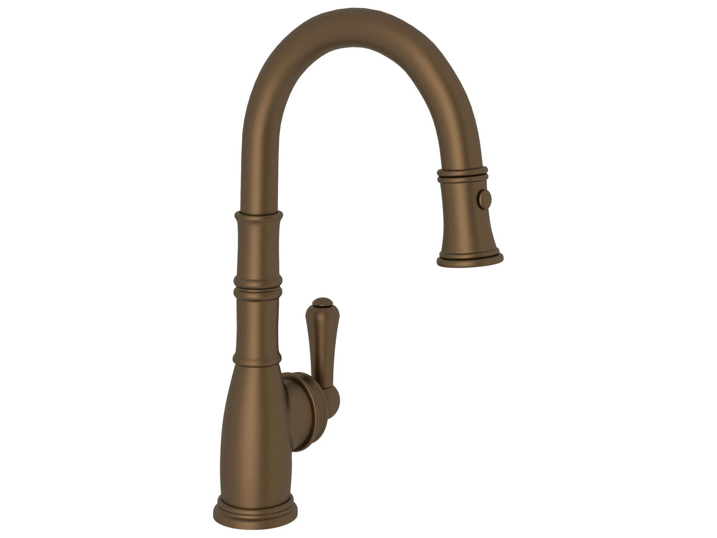 Perrin and Rowe Georgian Era English Bronze Pull-Down Bar/Food Prep Kitchen Faucet