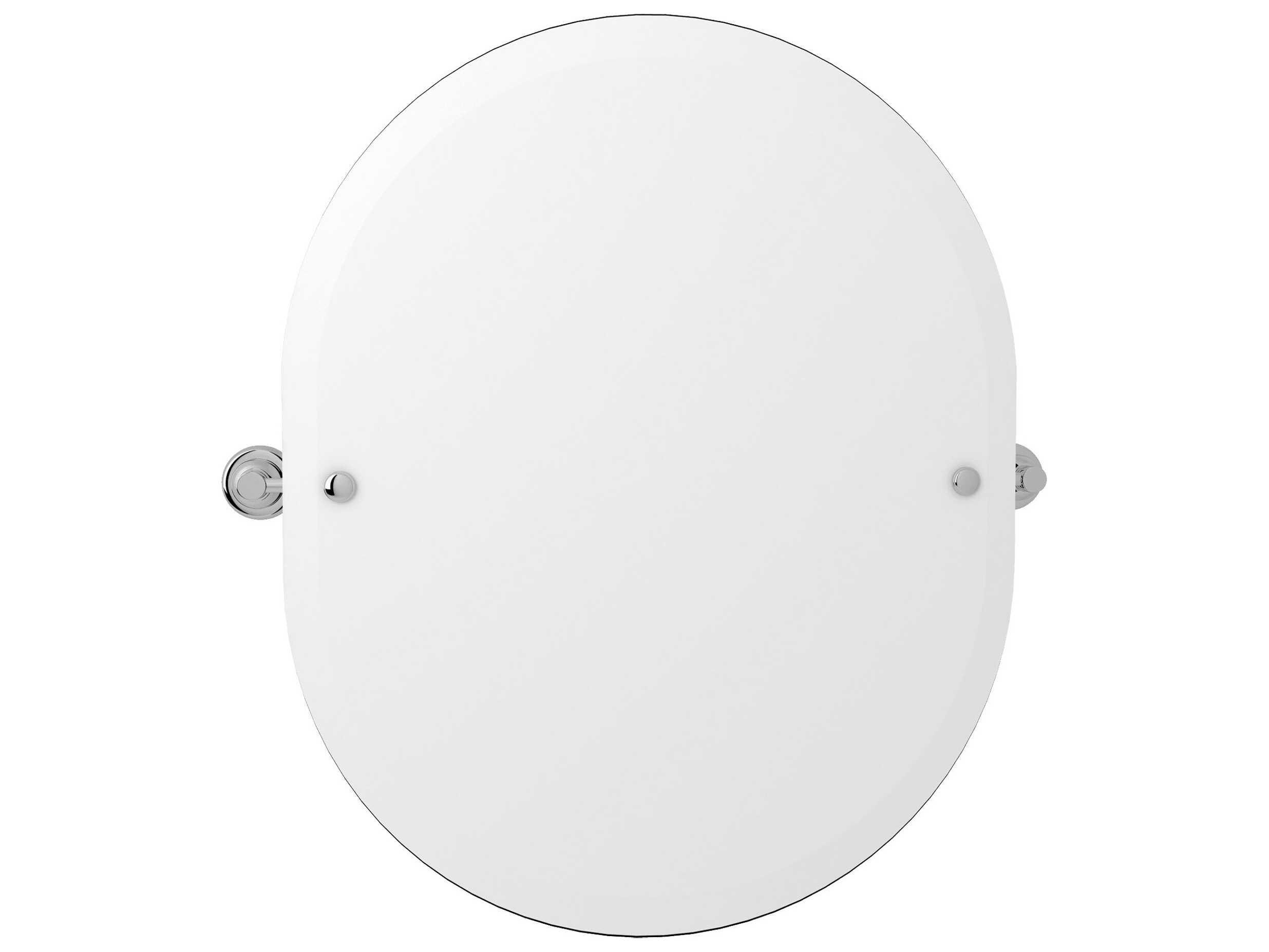 Perrin and Rowe Holborn Polished Chrome Oval Wall Mirror