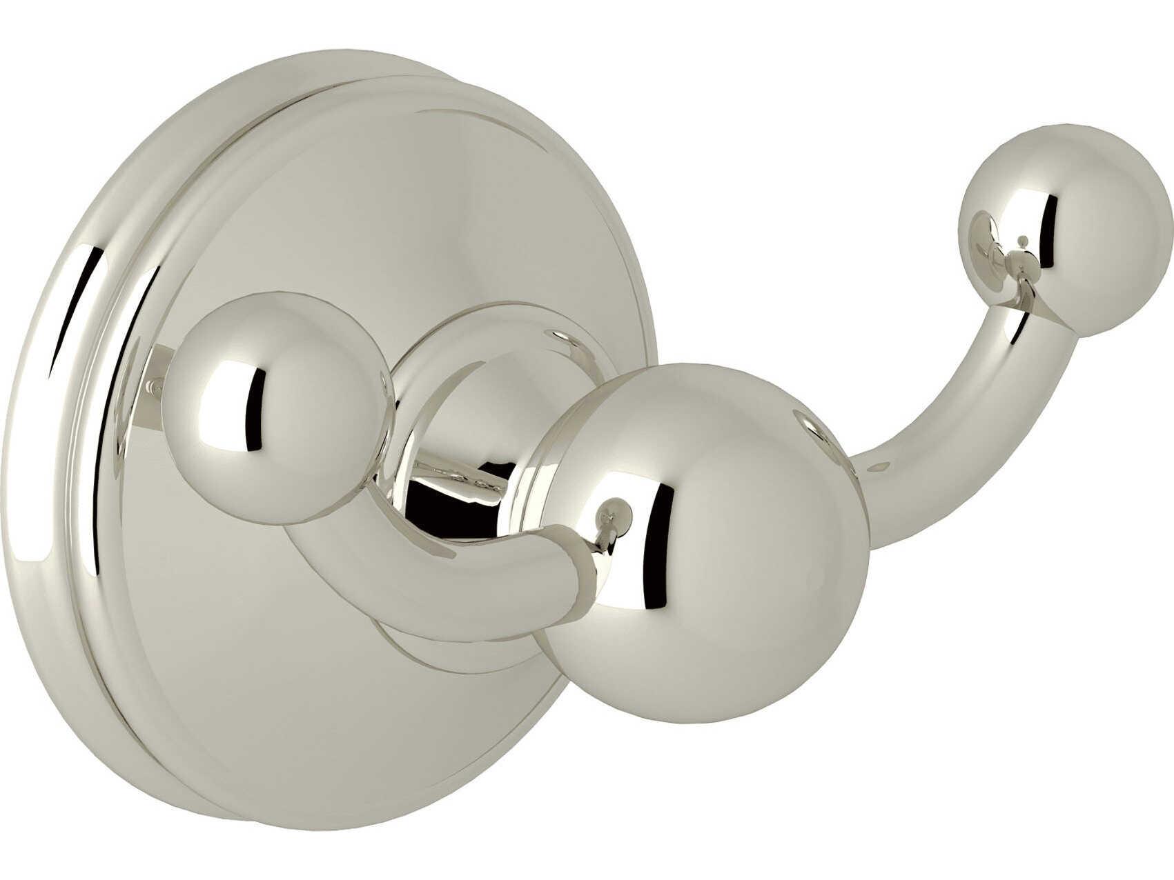 Perrin and Rowe Georgian Era Polished Nickel Double Robe Hook