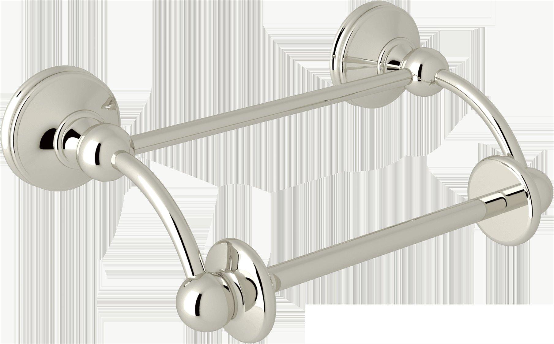 Perrin and Rowe Georgian Era Polished Nickel Toilet Paper Holder with Swinging or Lift Arm or Pivot Bar for Roll