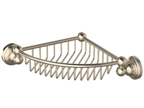 Perrin and Rowe Edwardian Corner Basket Accessory In Satin Nickel