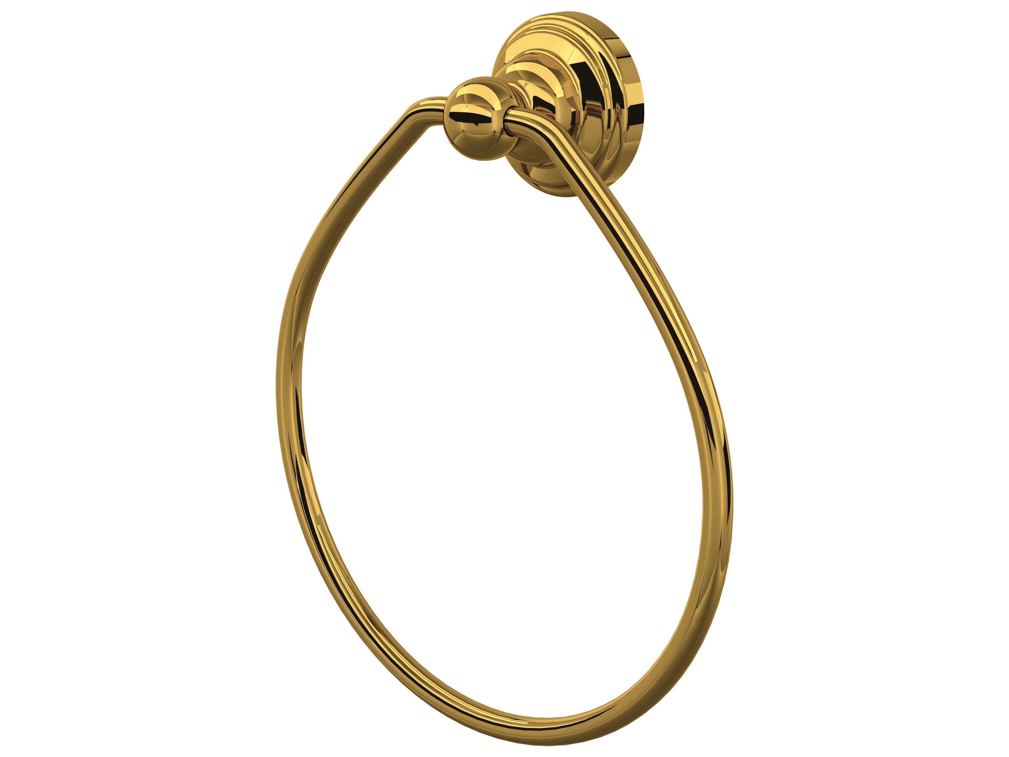 Perrin and Rowe Edwardian Unlacquered Brass Towel Ring