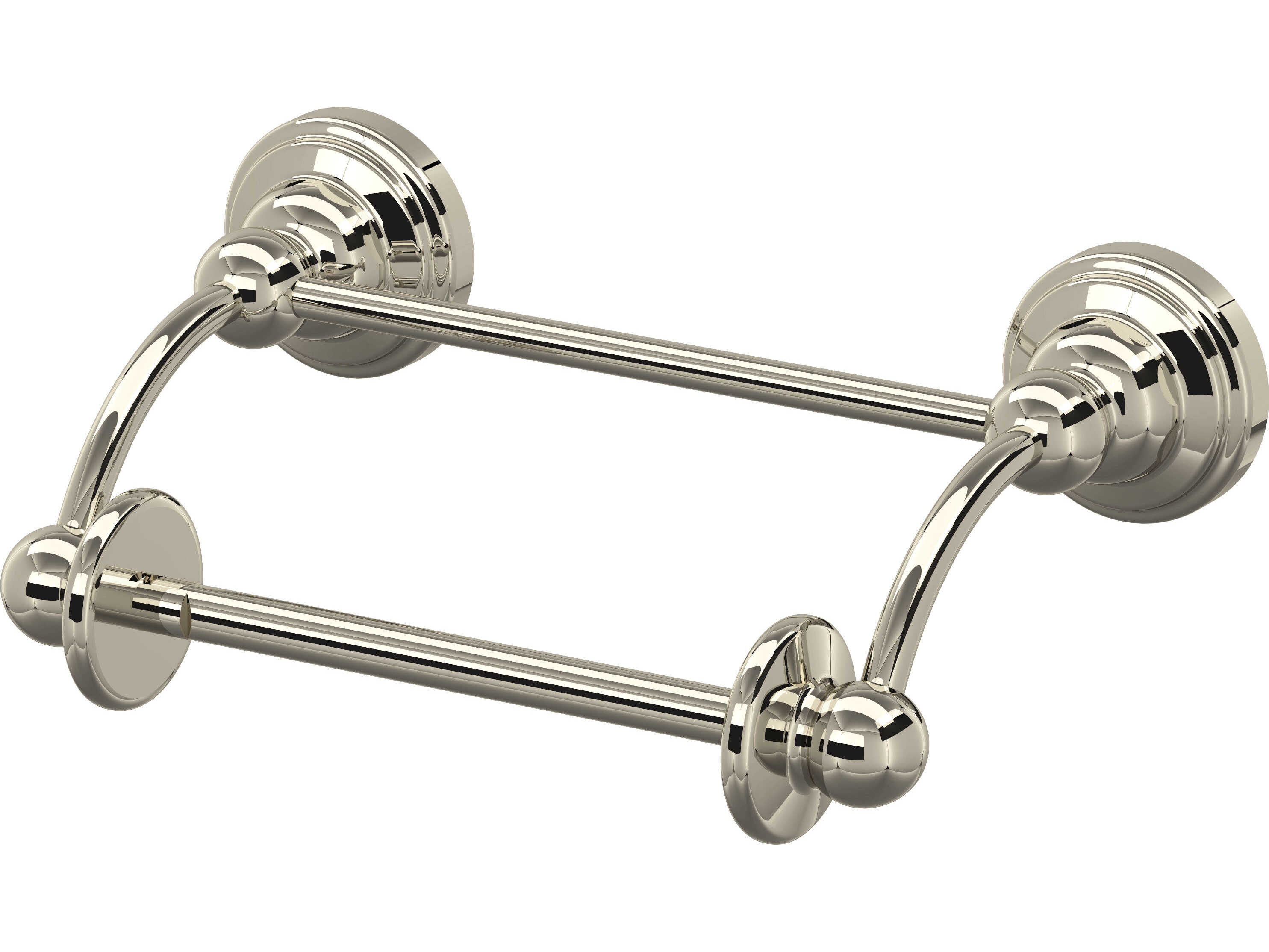 Perrin and Rowe Edwardian Polished Nickel Wall Mount Swing Arm Toilet Paper Holder with Lift Ar