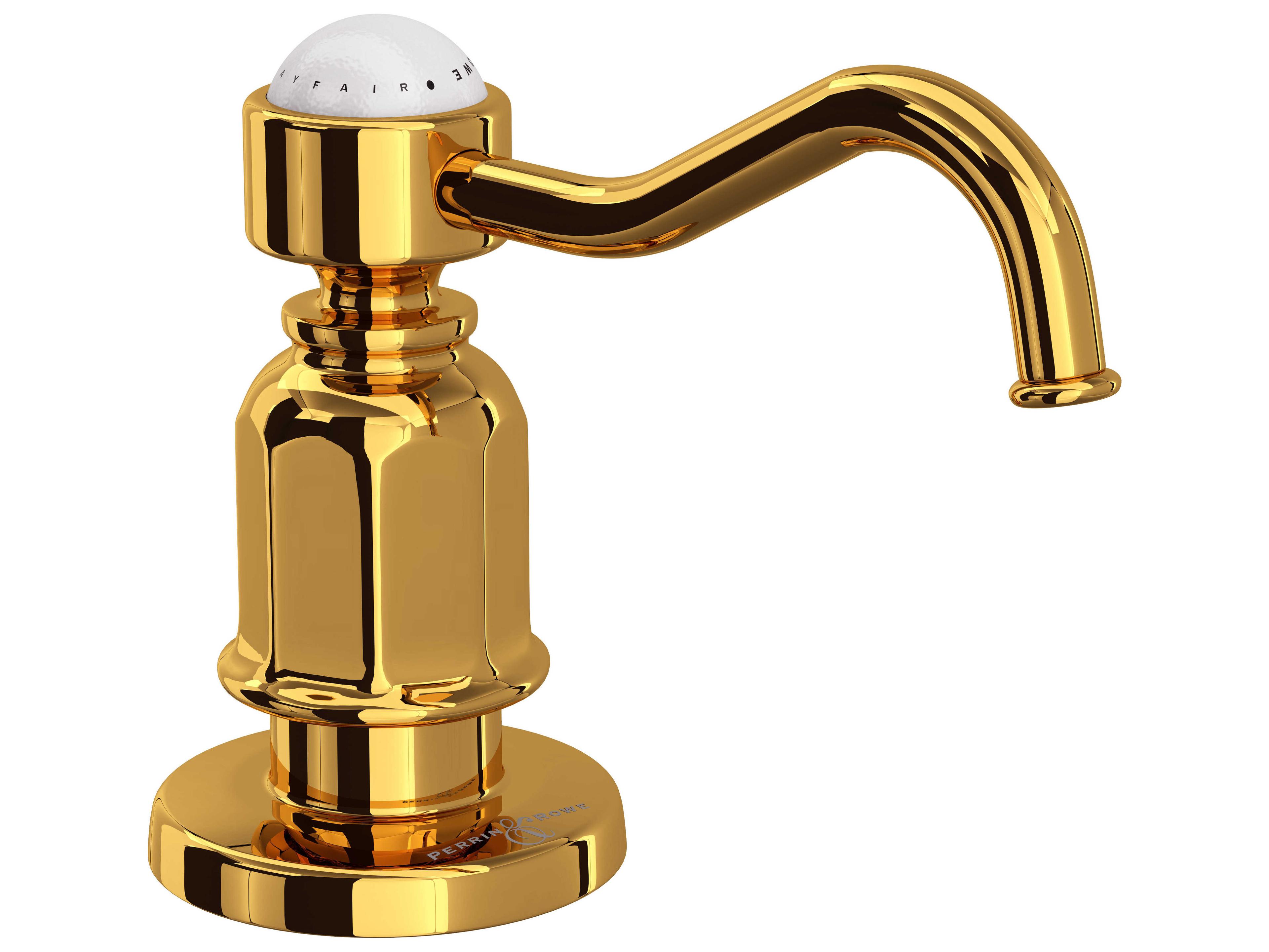 Perrin and Rowe Edwardian Unlacquered Brass Soap Dispenser