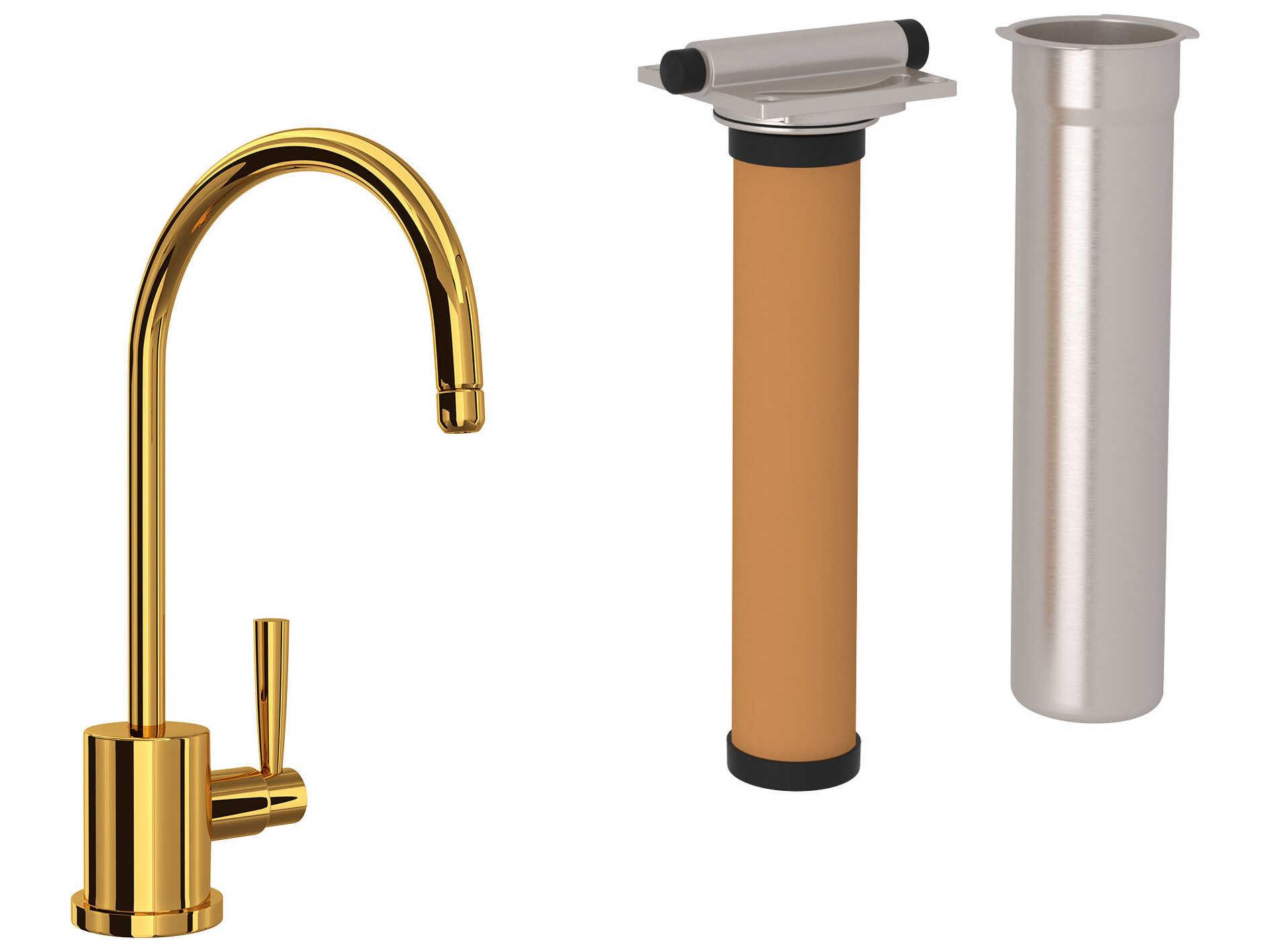 Perrin and Rowe Holborn Unlacquered Brass Filter Kitchen Faucet Kit