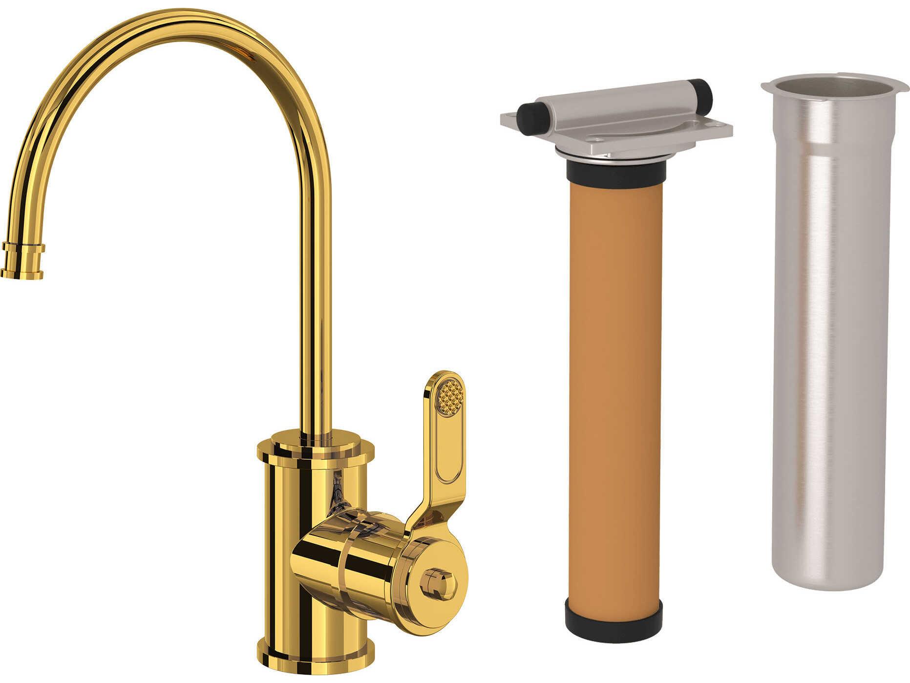 Perrin and Rowe Armstrong Unlacquered Brass Filter Kitchen Faucet Kit