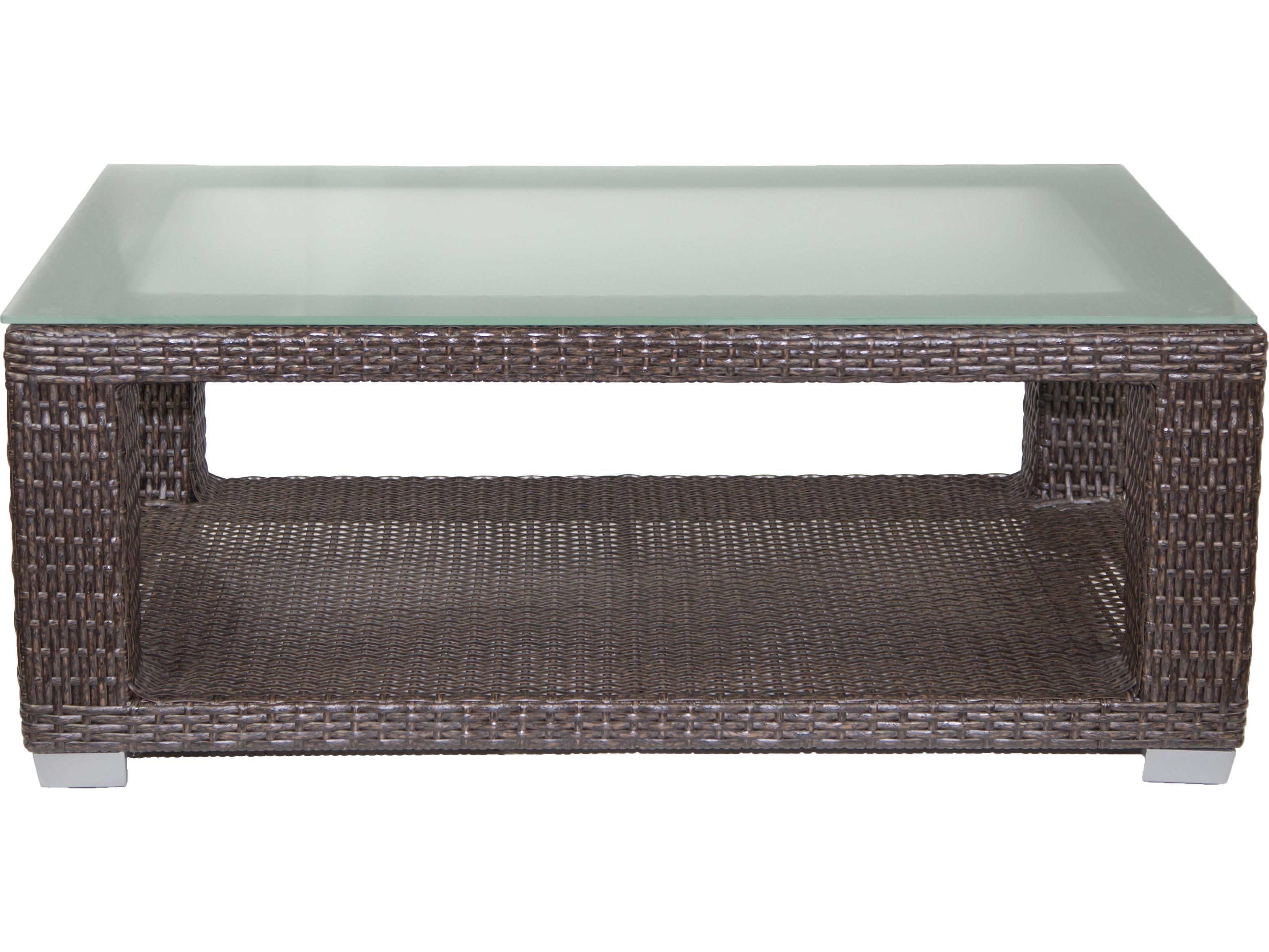 Axcess Inc Signature Outdoor Patio Coffee Table with Glass