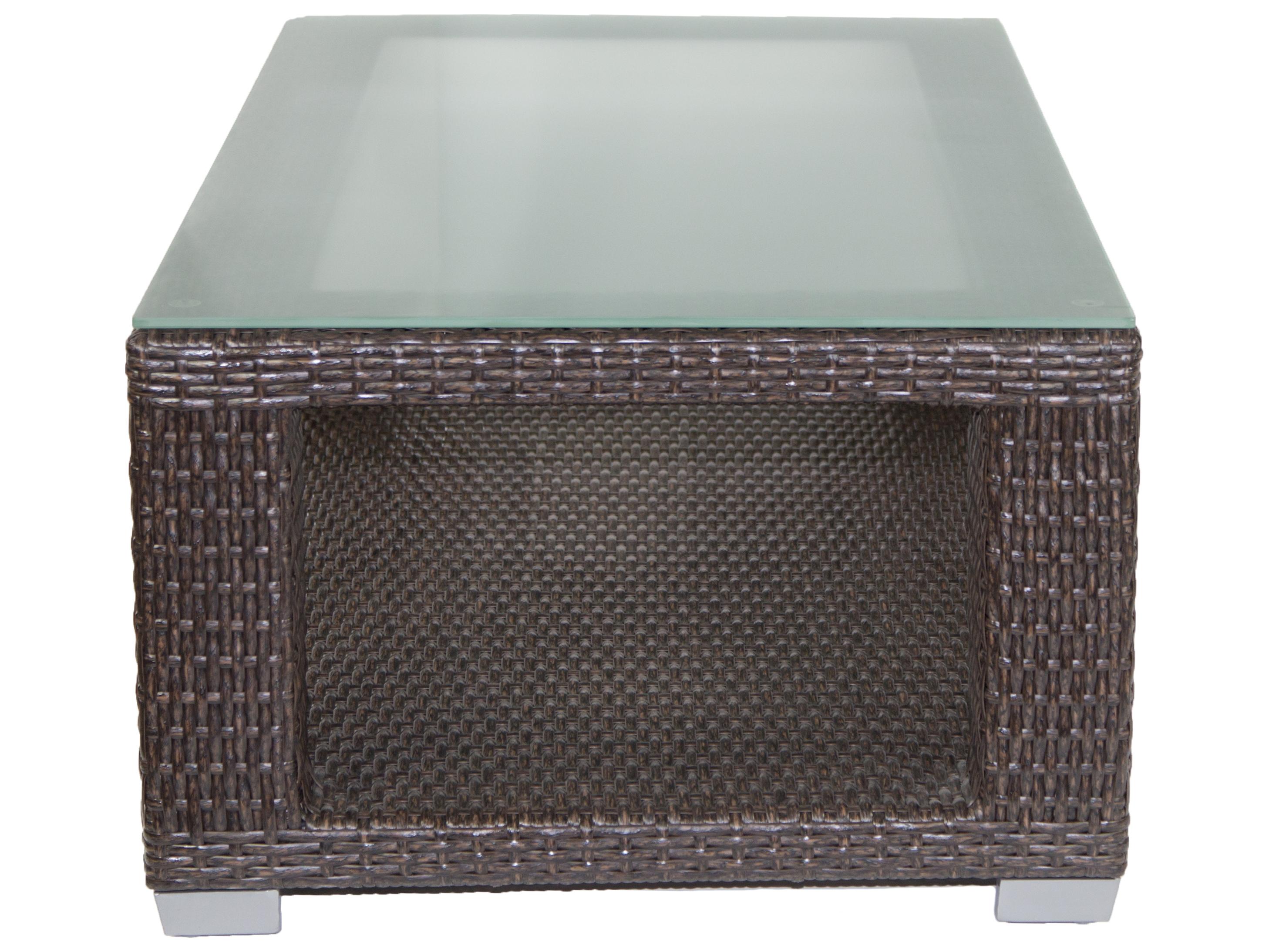 Axcess Inc Signature Outdoor Patio Coffee Table with Glass