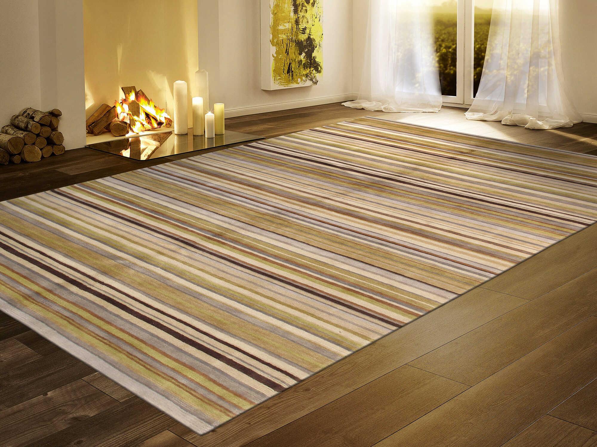 Pasargad Home Modern Striped Area Rug