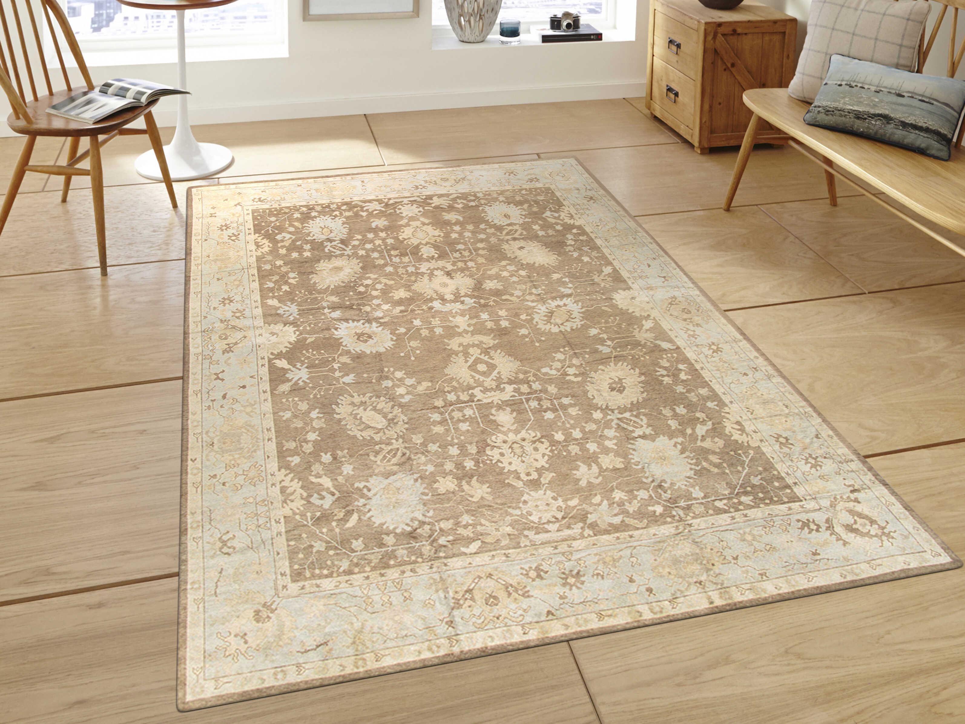 Pasargad Home Oushak Bordered Area Rug