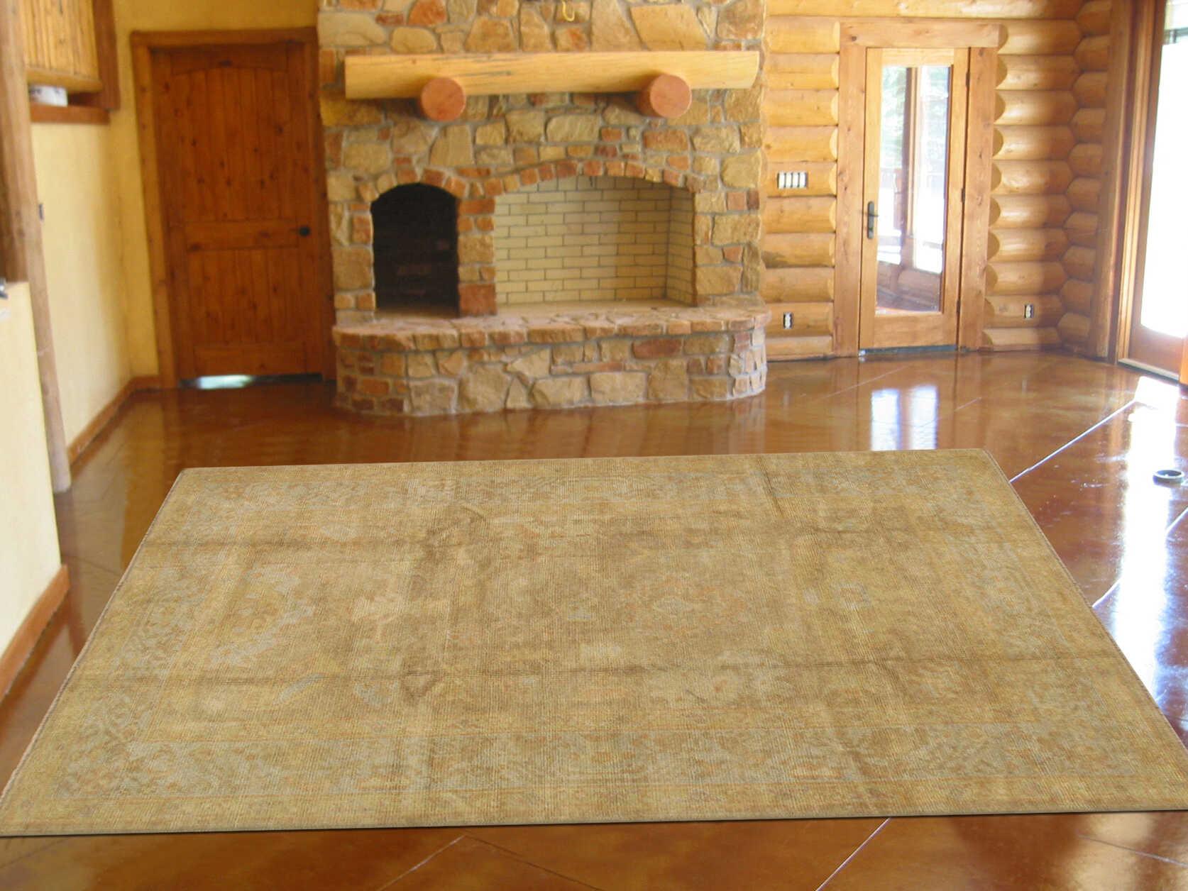 Pasargad Home Oushak Bordered Area Rug