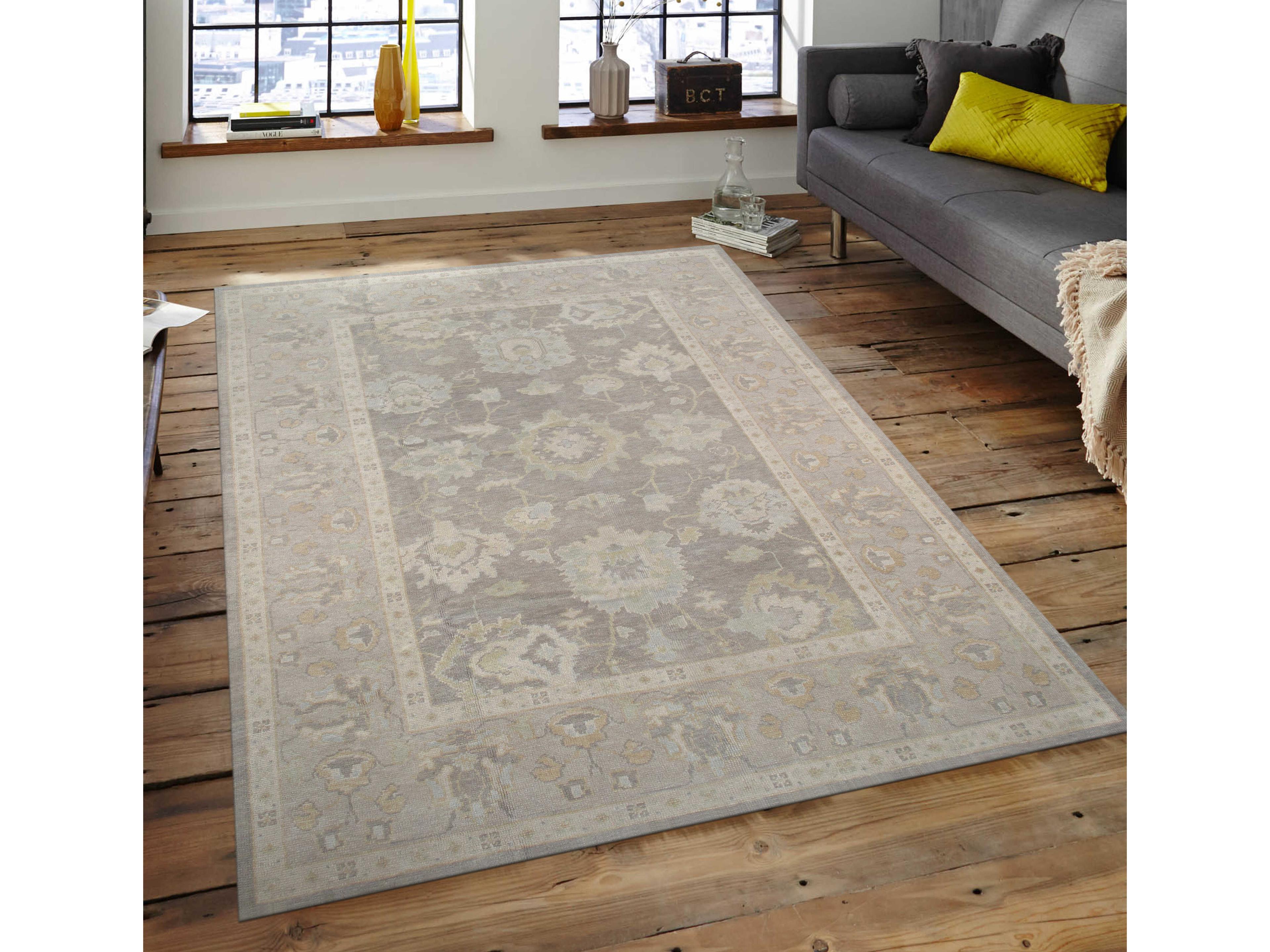 Pasargad Home Oushak Bordered Area Rug