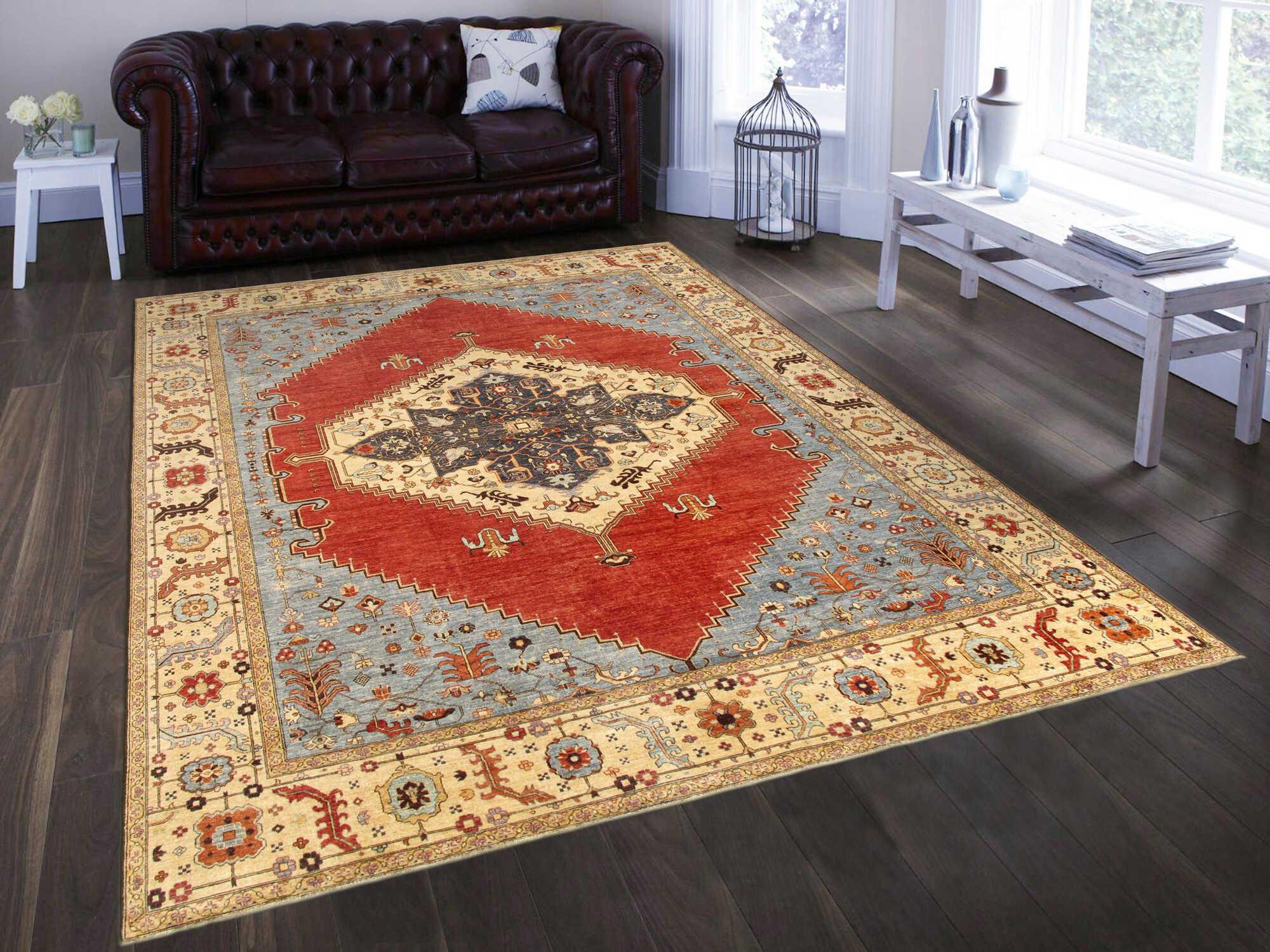 Pasargad Home Serapi Bordered Area Rug