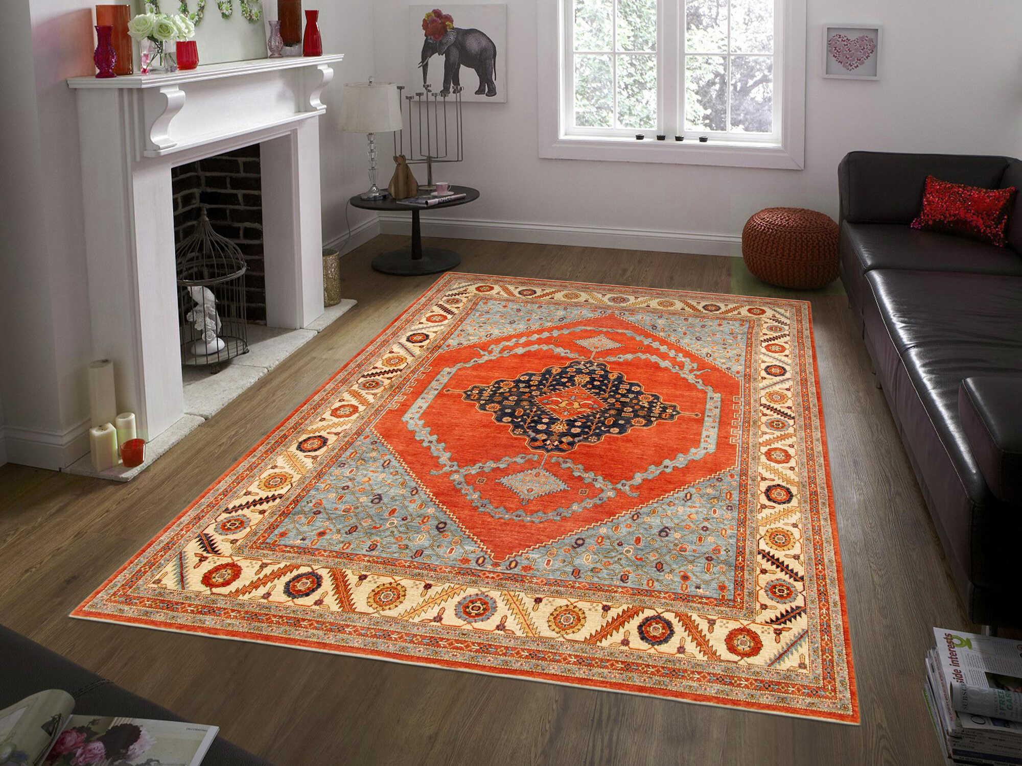 Pasargad Home Serapi Bordered Area Rug
