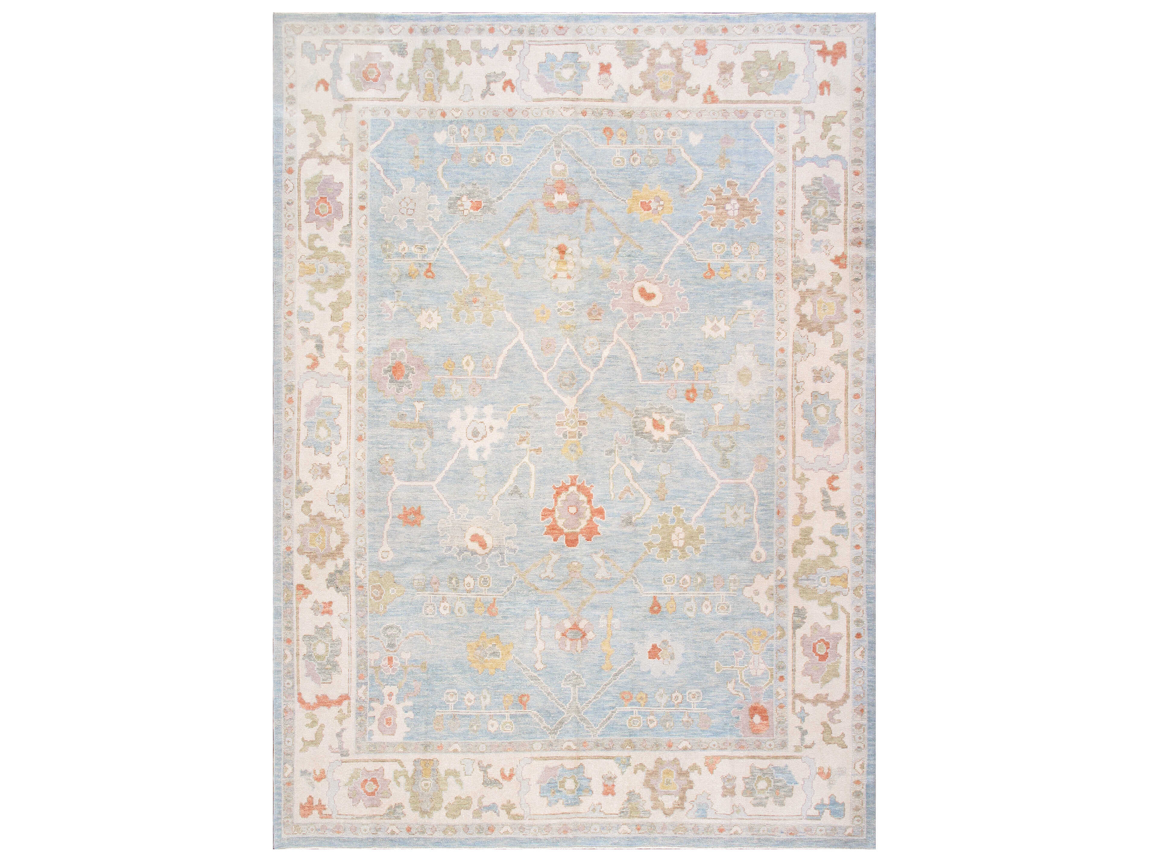 Pasargad Home Oushak Bordered Area Rug