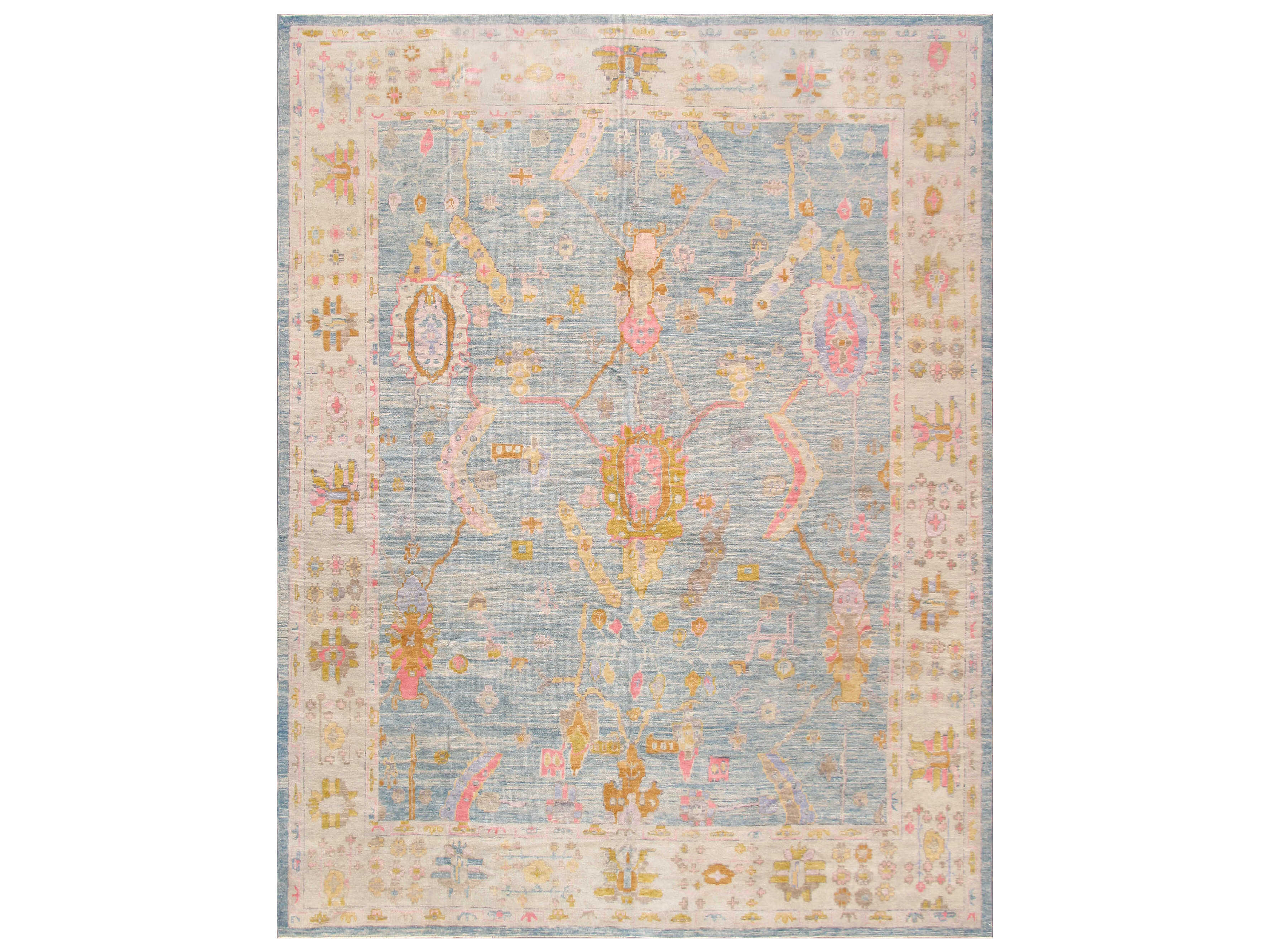 Pasargad Home Oushak Bordered Area Rug