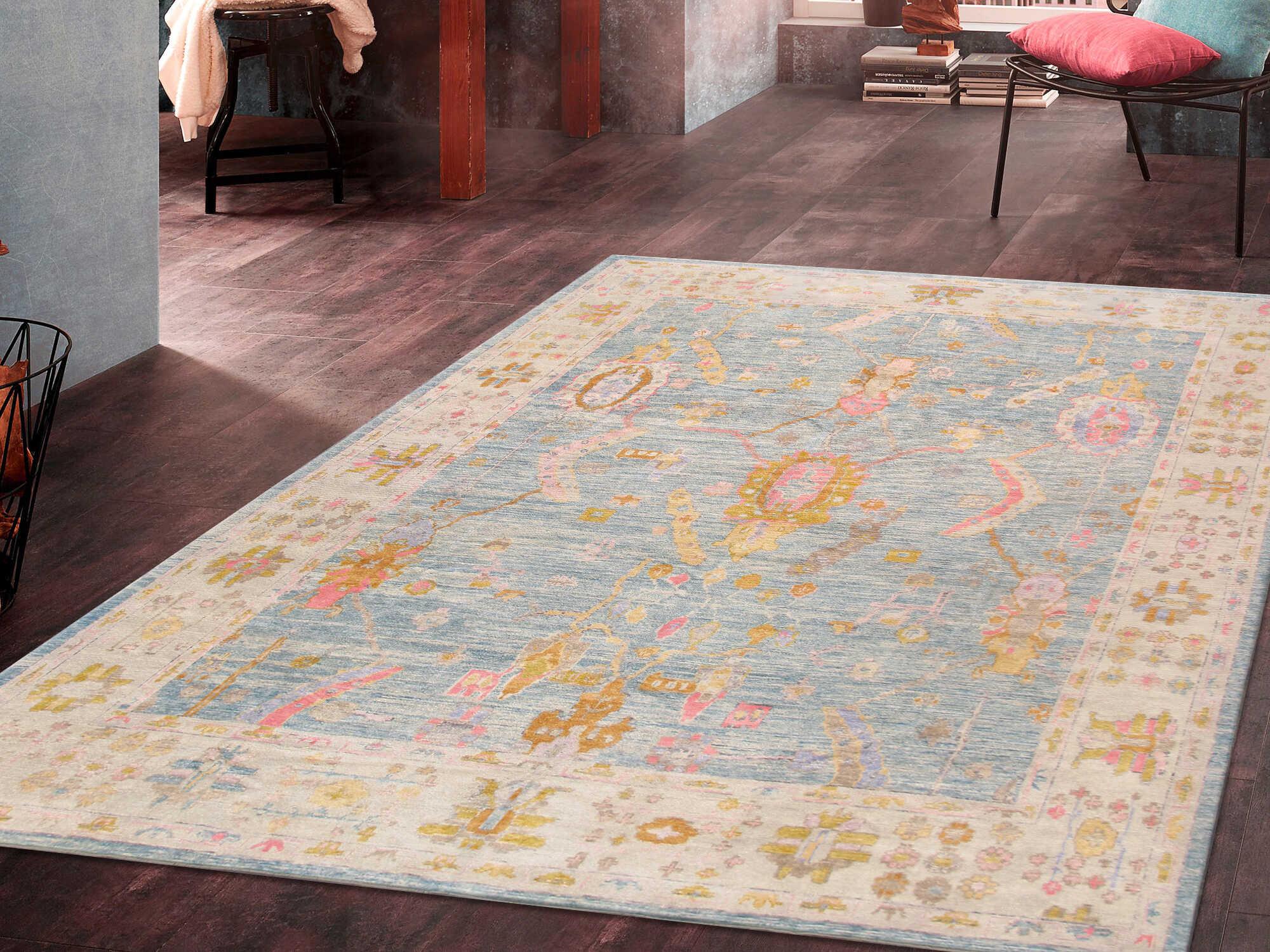 Pasargad Home Oushak Bordered Area Rug