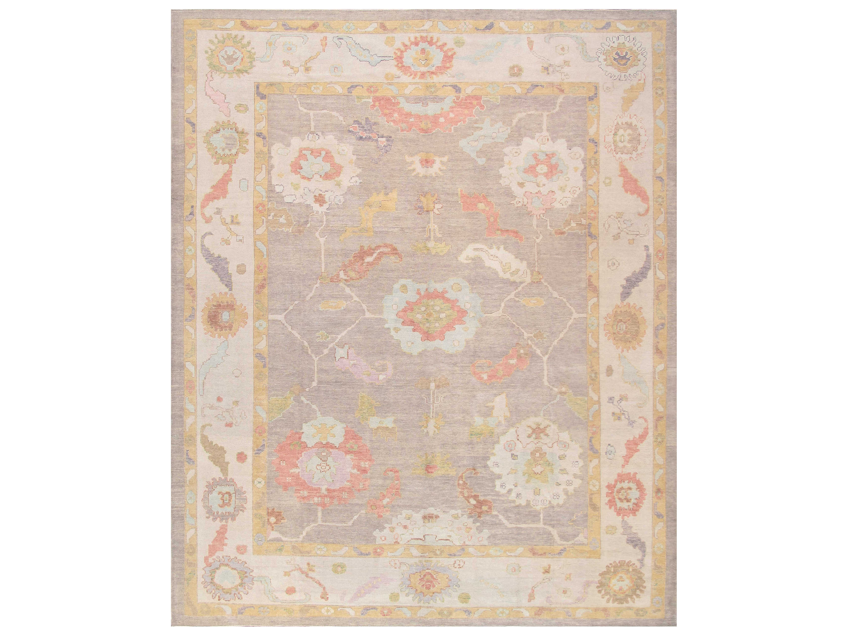 Pasargad Home Oushak Bordered Area Rug
