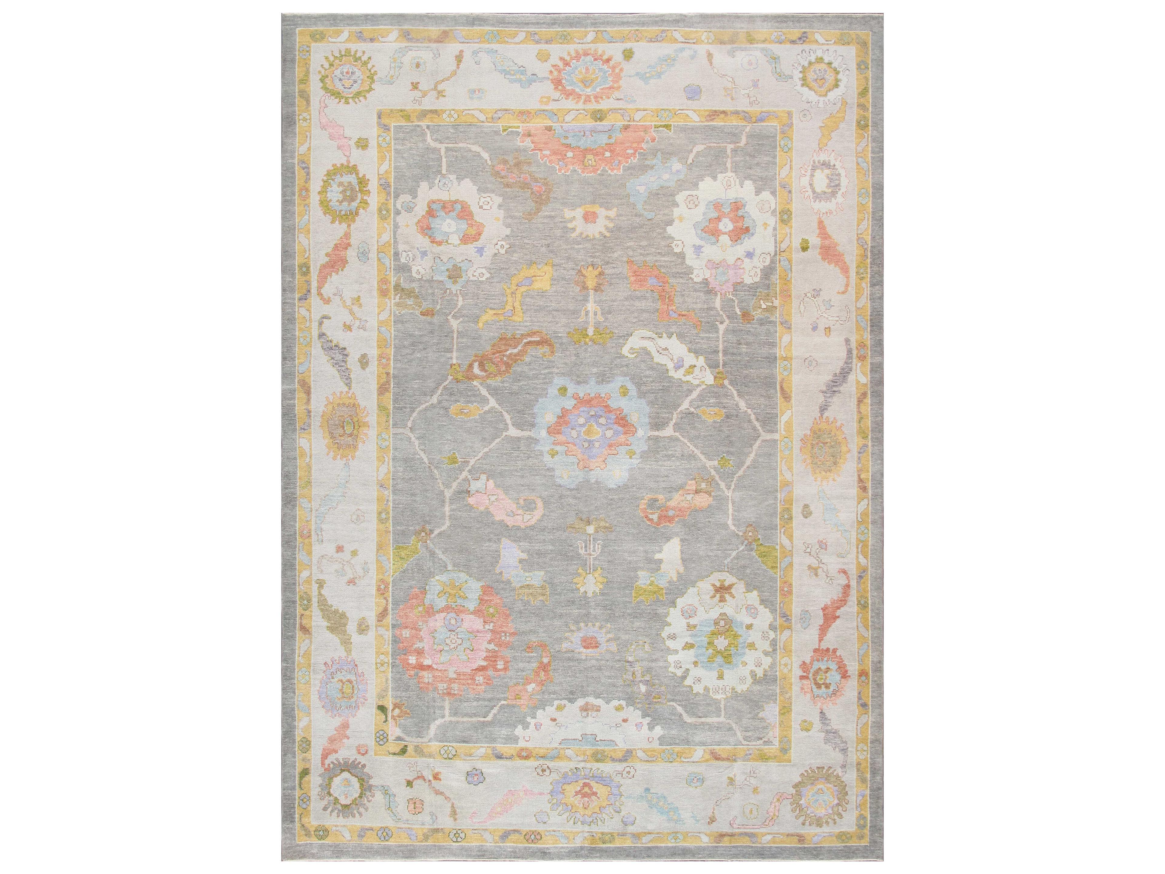 Pasargad Home Oushak Bordered Area Rug