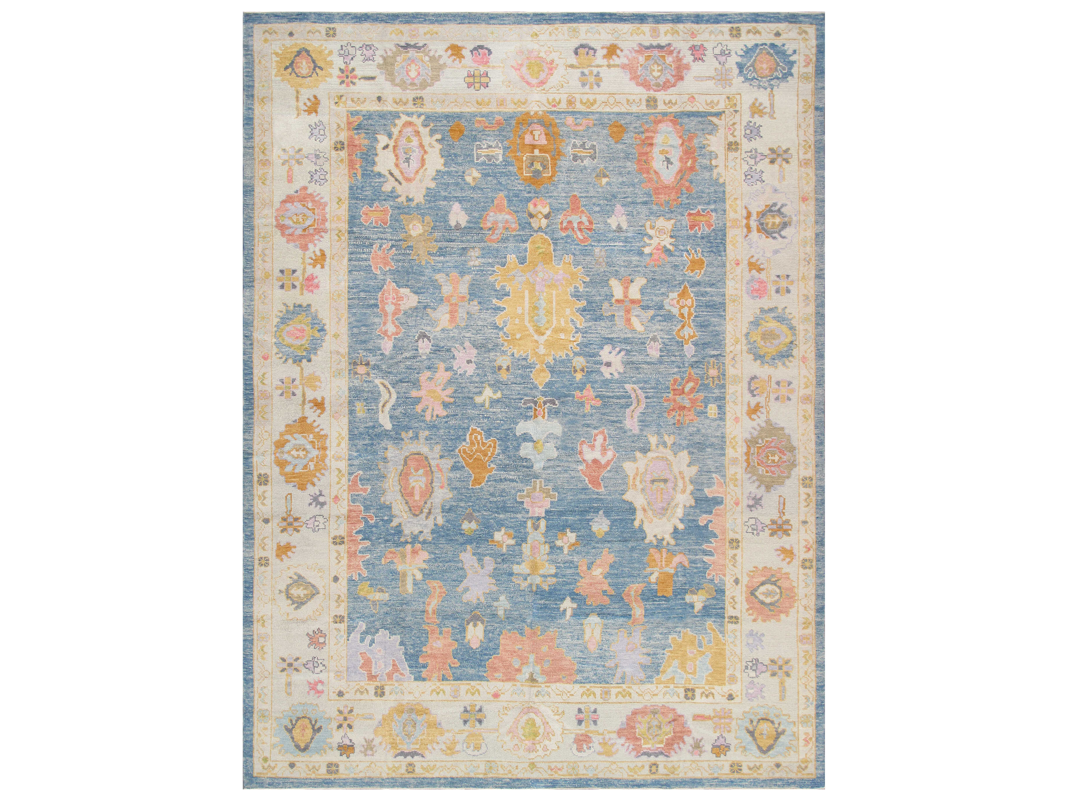 Pasargad Home Oushak Bordered Area Rug