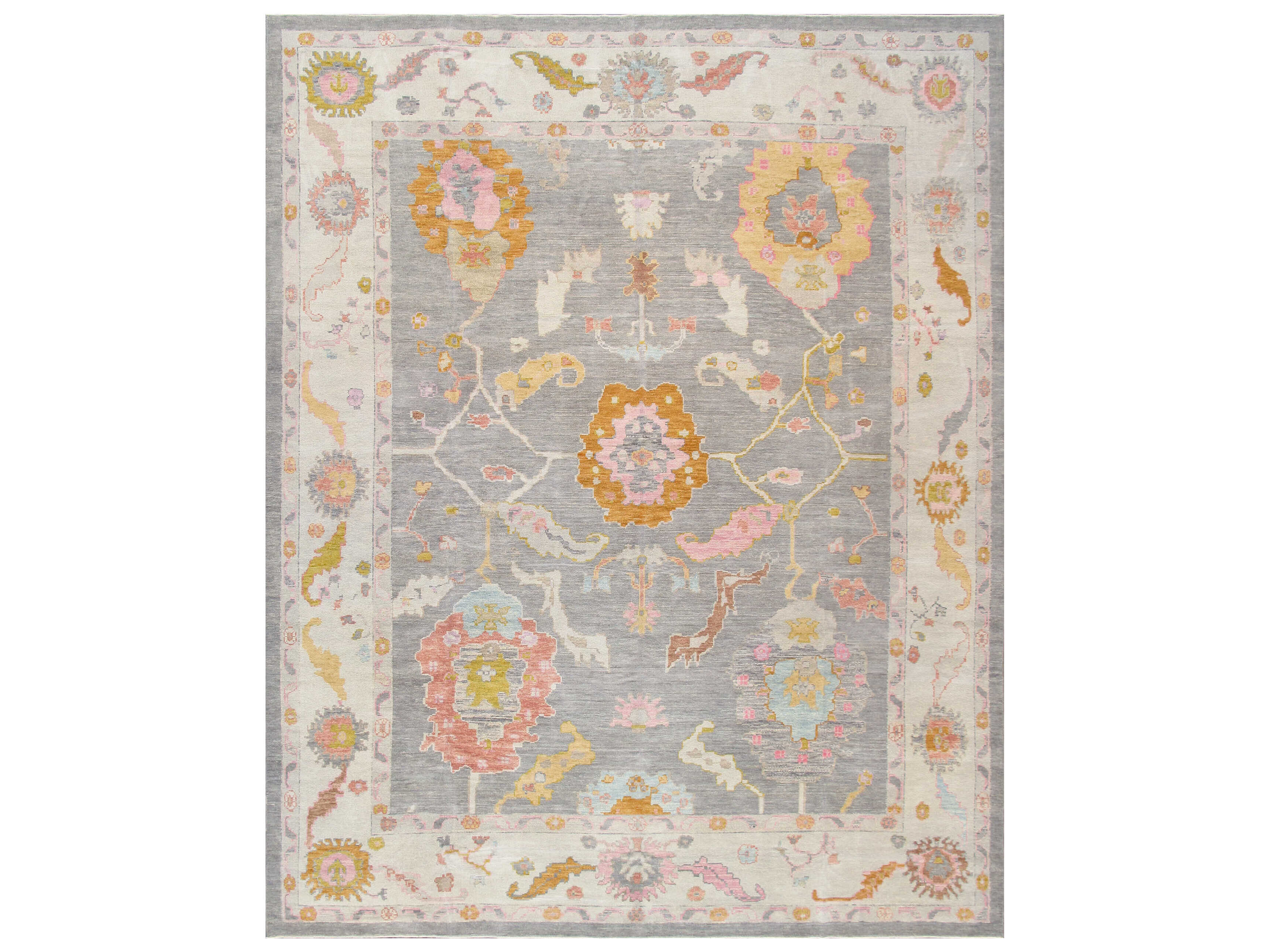 Pasargad Home Oushak Bordered Area Rug