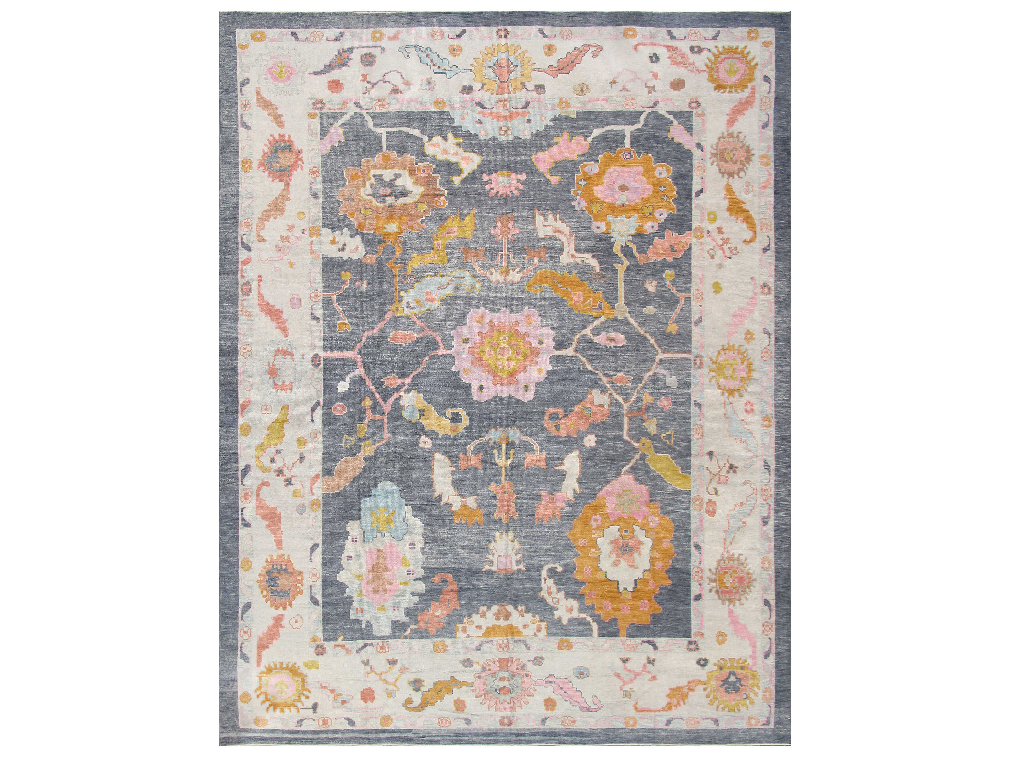 Pasargad Home Oushak Bordered Area Rug